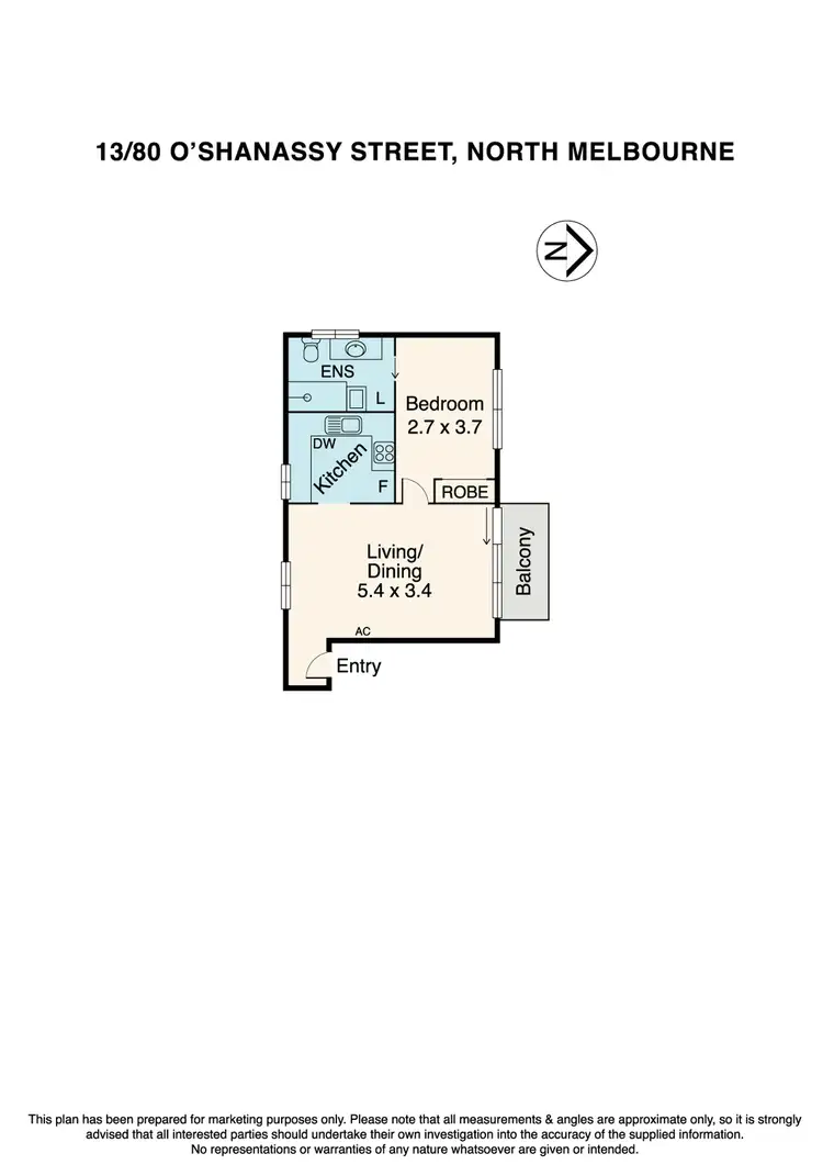 Floorplan of Homely apartment listing, 13/80 O'Shanassy Street, North Melbourne VIC 3051
