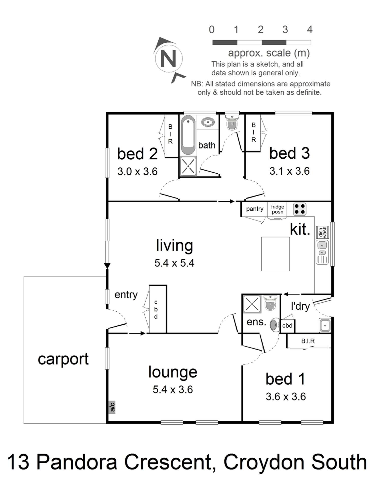 Floorplan of Homely house listing, 13 Pandora Crescent, Croydon South VIC 3136