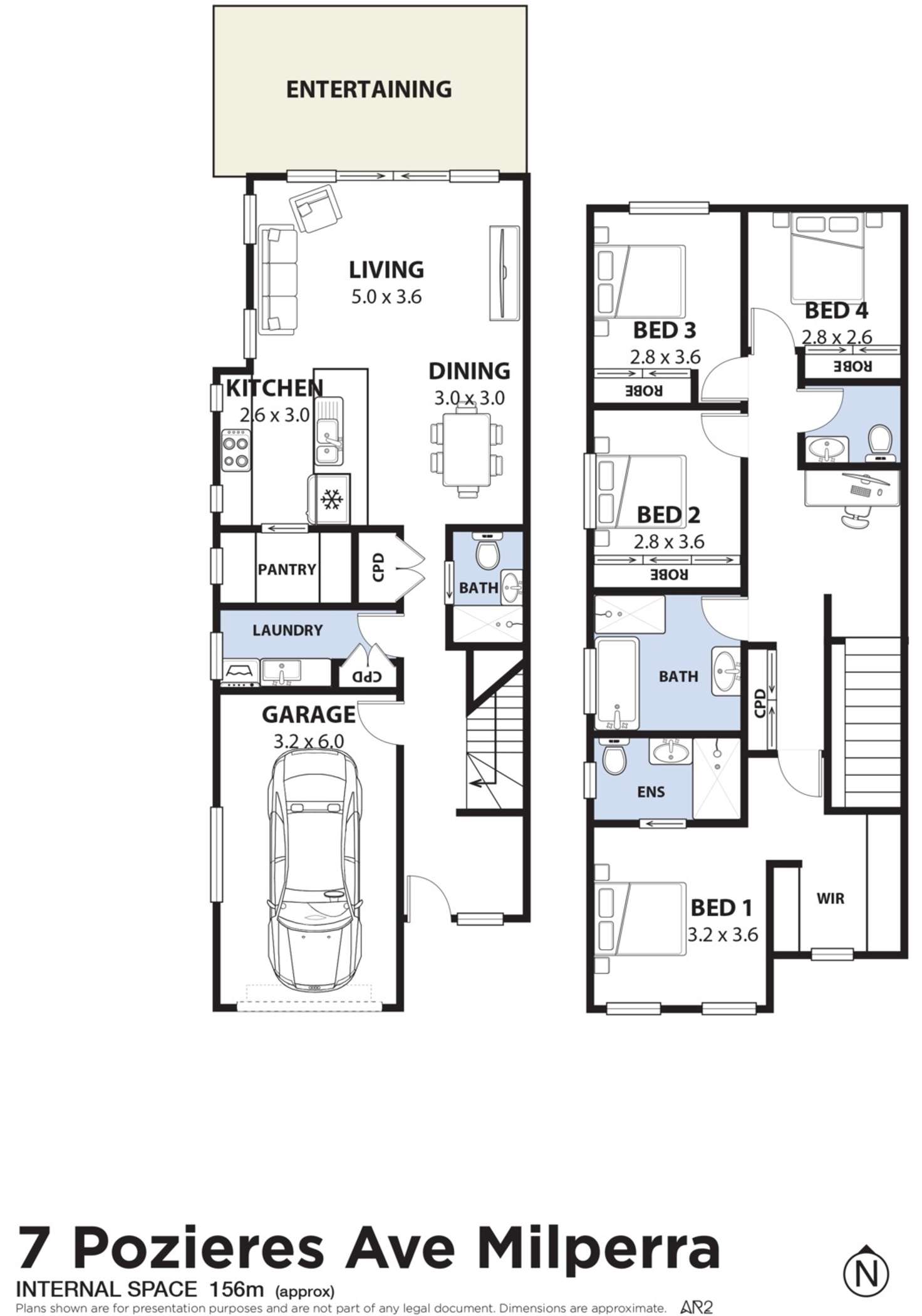 Floorplan of Homely semiDetached listing, 7A Pozieres Avenue, Milperra NSW 2214