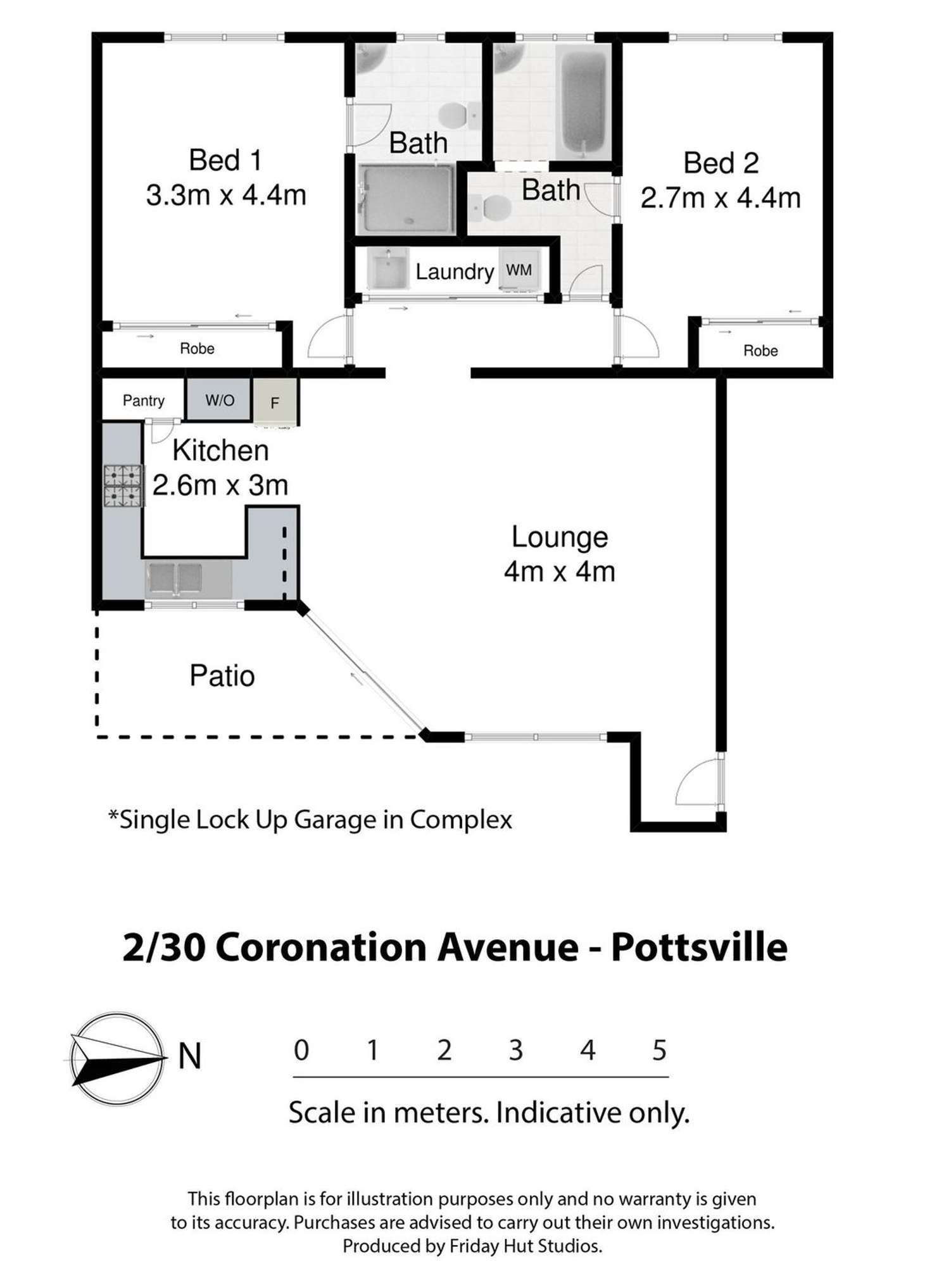 Floorplan of Homely unit listing, 2/30 Coronation Avenue, Pottsville NSW 2489