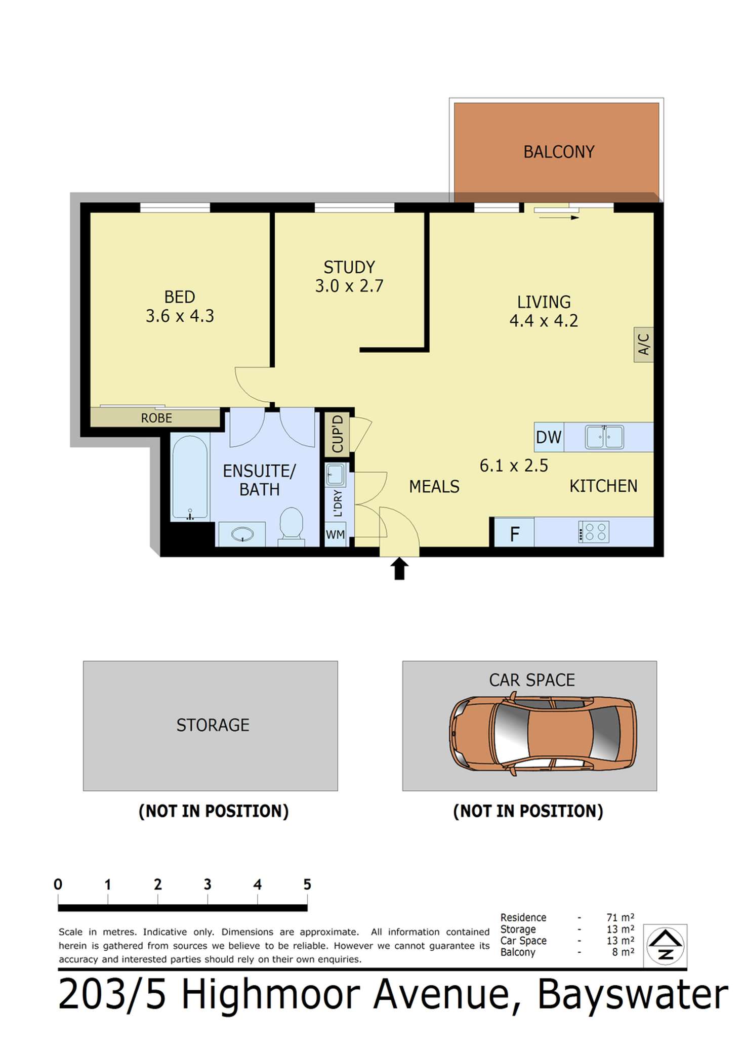 Floorplan of Homely apartment listing, 203/5 Highmoor Avenue, Bayswater VIC 3153