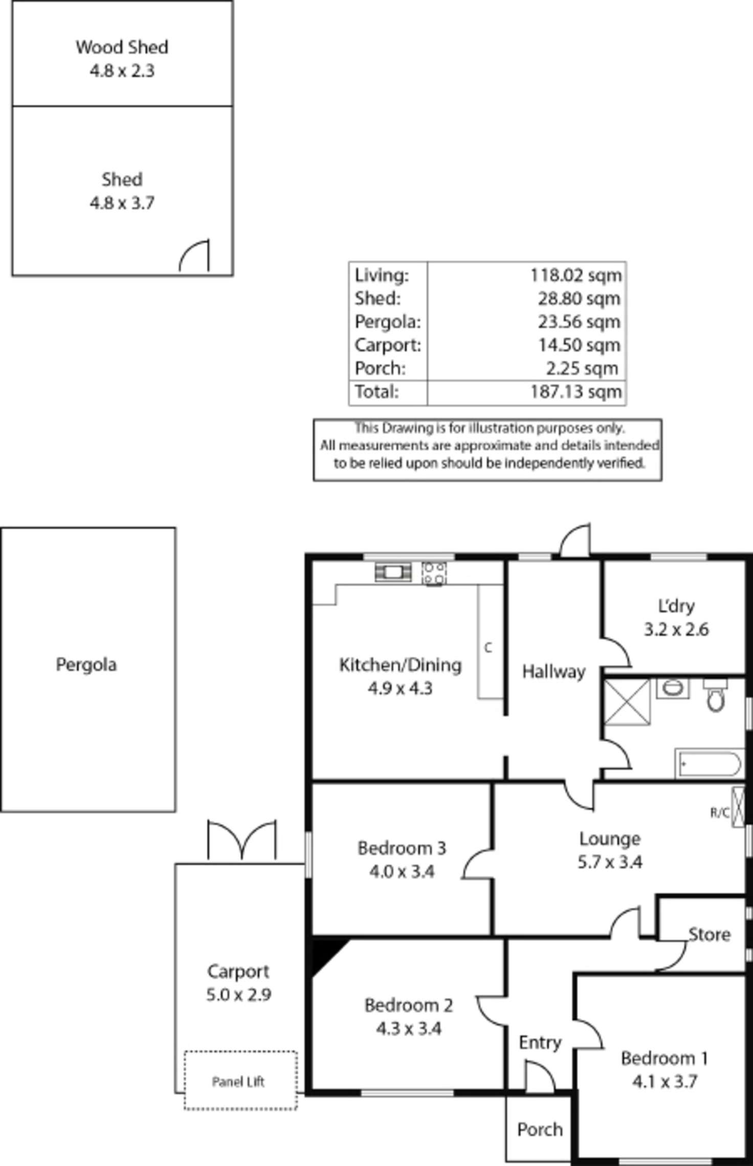 Floorplan of Homely house listing, 98 Stroud Street, Cheltenham SA 5014