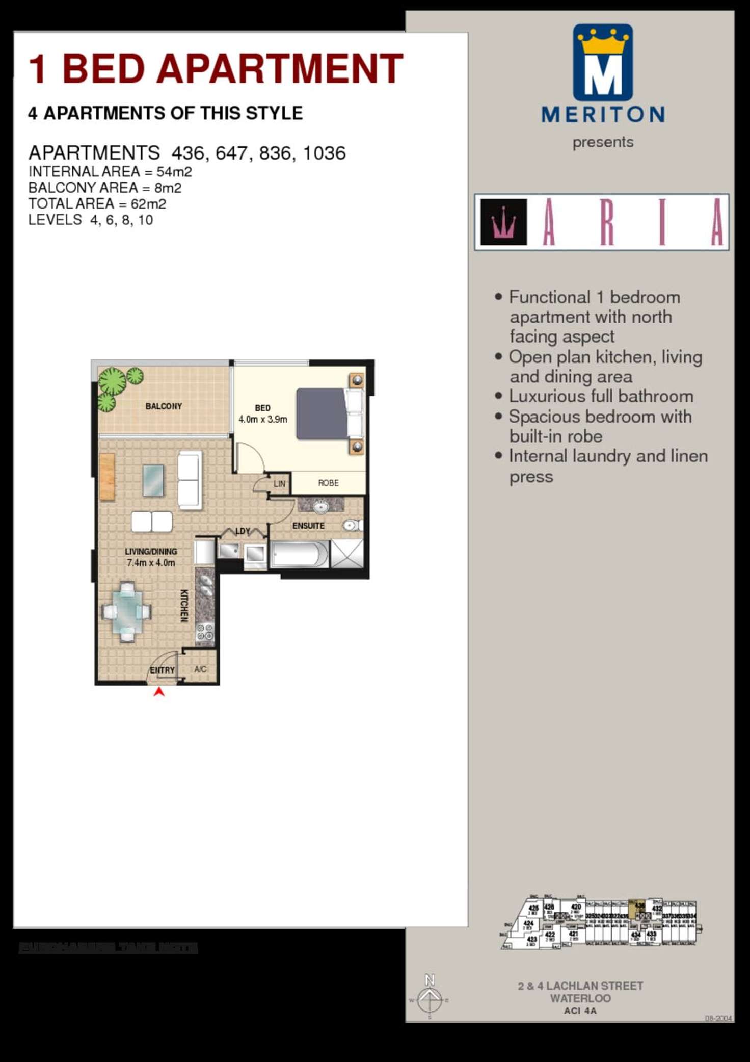 Floorplan of Homely apartment listing, 1036/4 Lachlan Street, Waterloo NSW 2017
