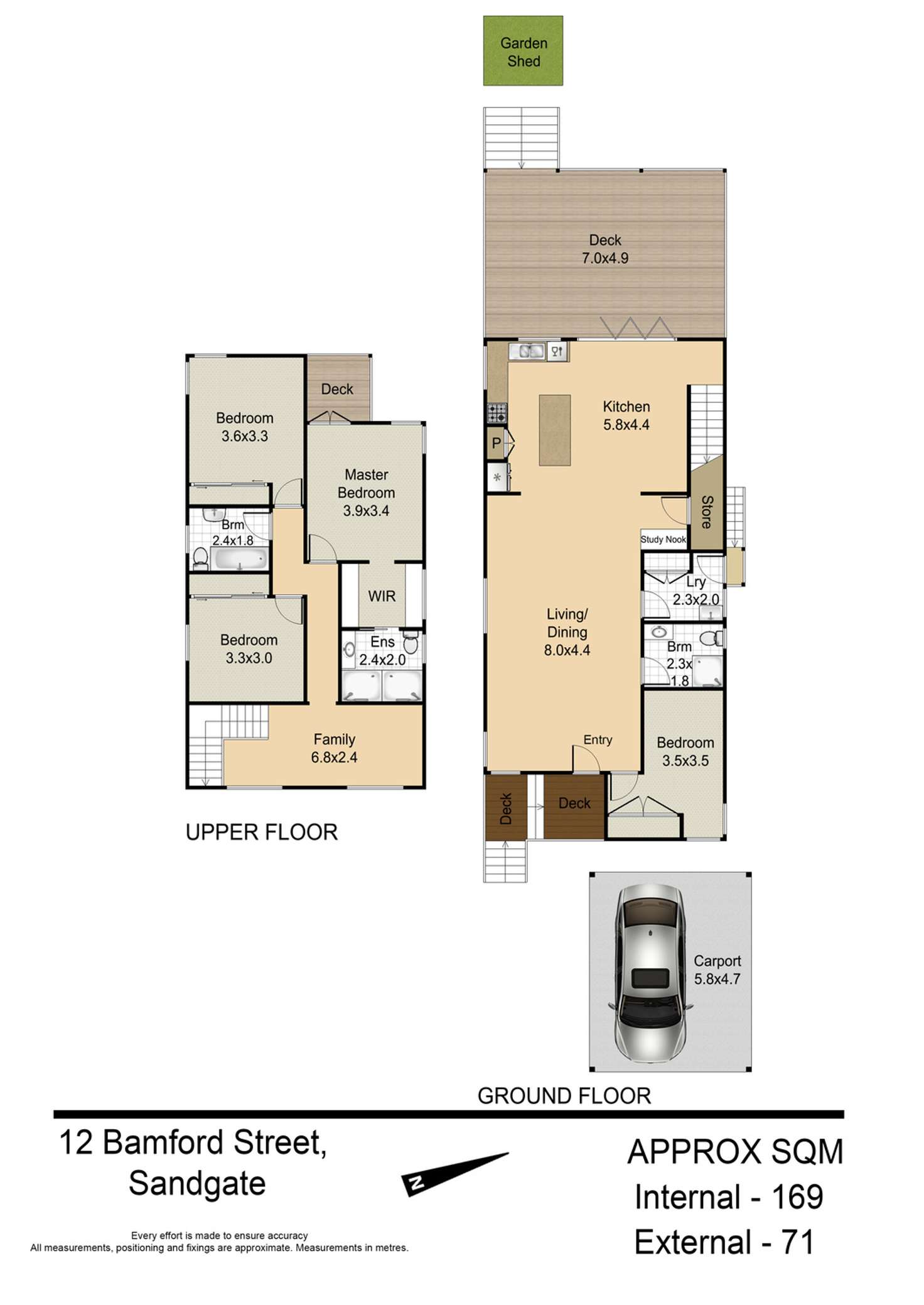 Floorplan of Homely house listing, 12 Bamford Street, Sandgate QLD 4017