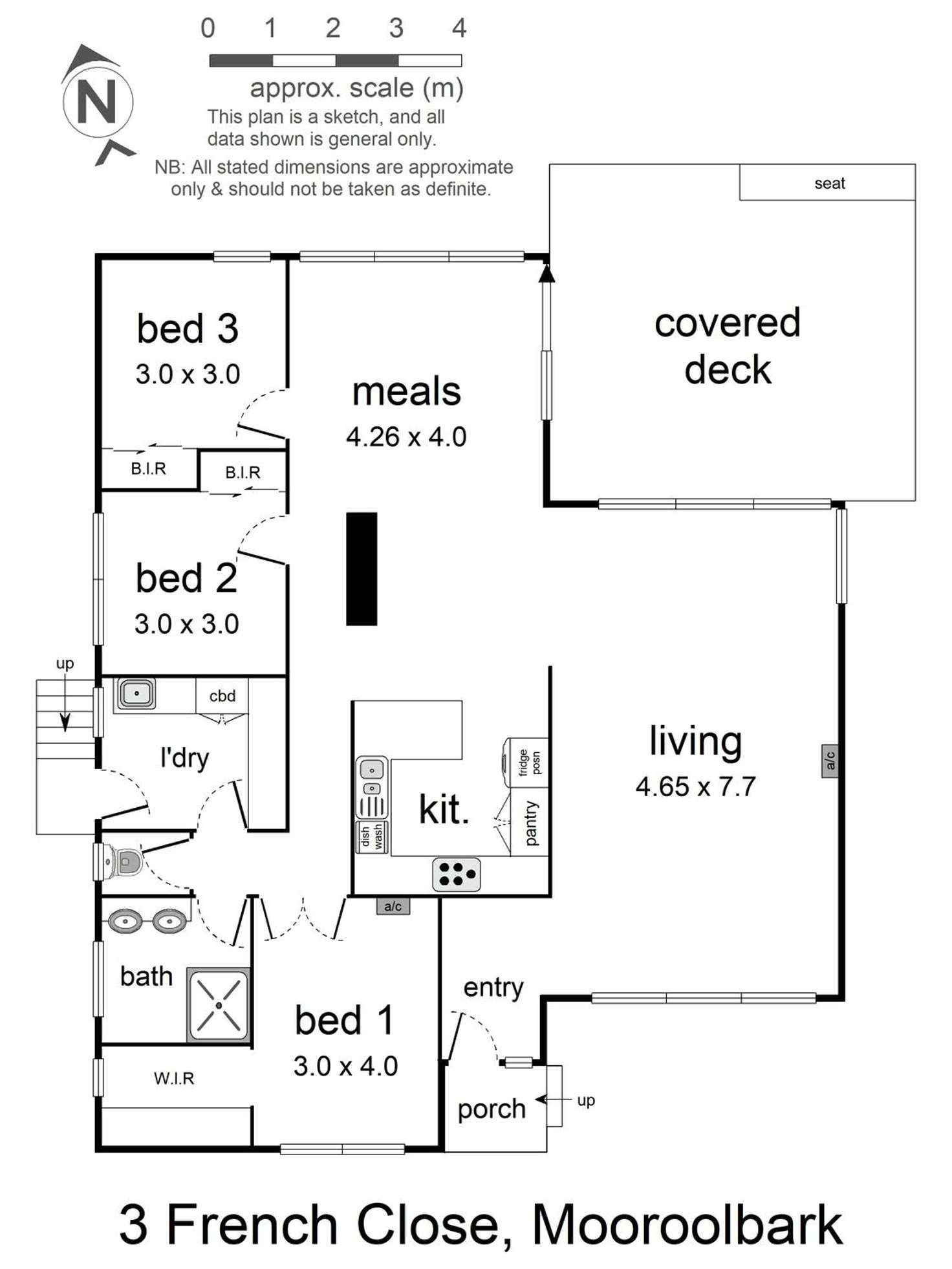 Floorplan of Homely house listing, 3 French Close, Mooroolbark VIC 3138