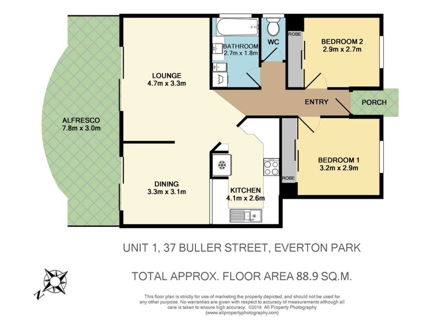 Floorplan of Homely unit listing, 1/37 Buller Street, Everton Park QLD 4053