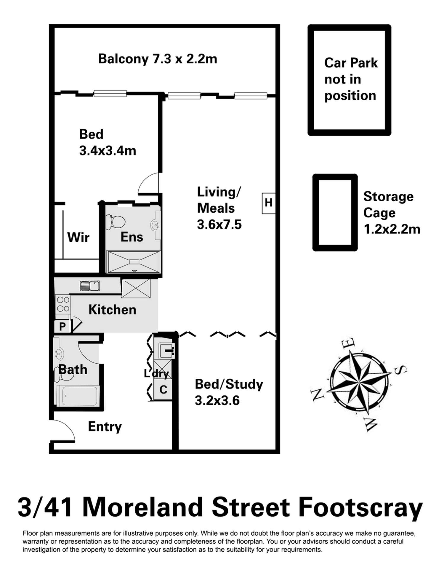 Floorplan of Homely apartment listing, 3/41 Moreland Street, Footscray VIC 3011