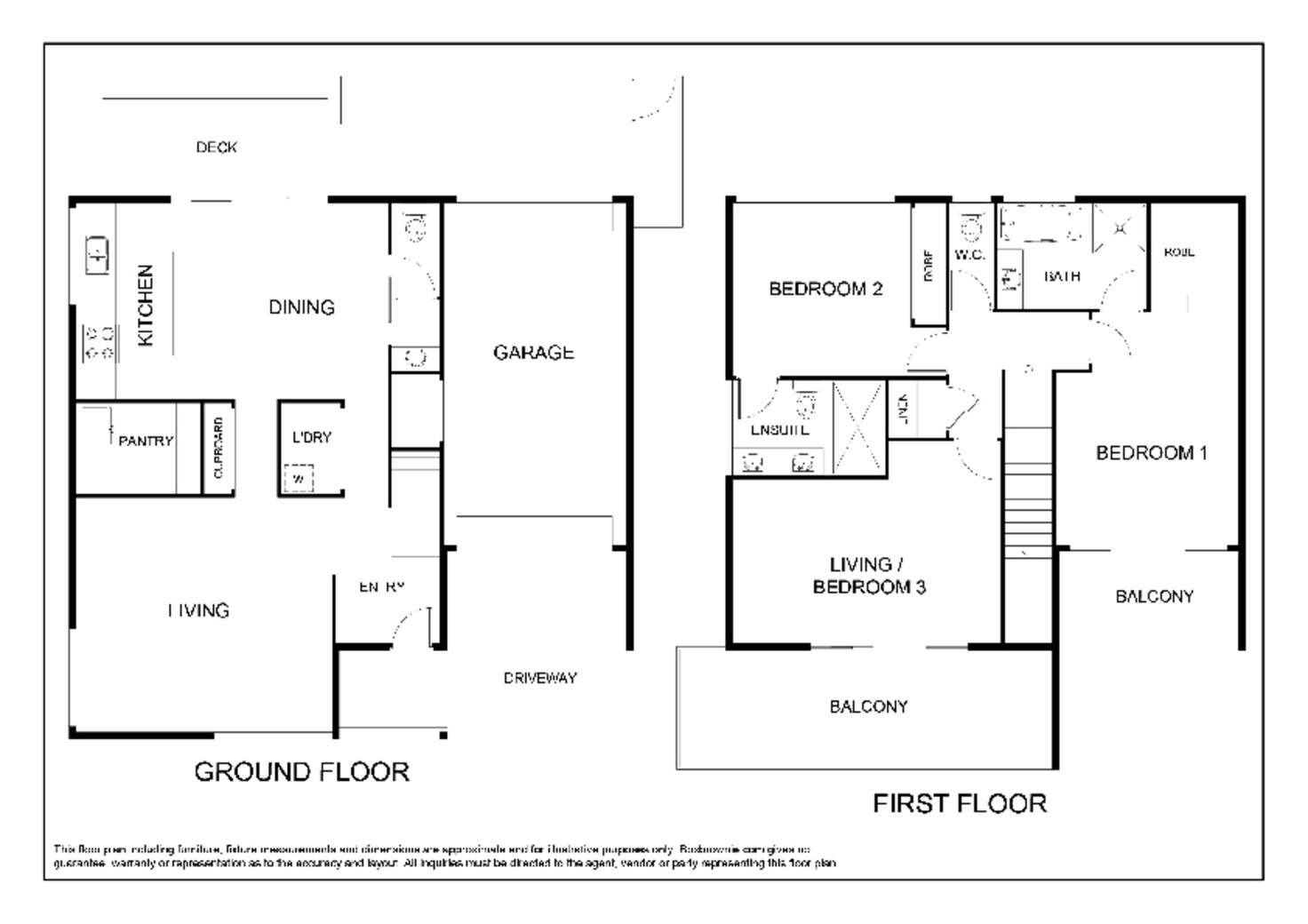 Floorplan of Homely townhouse listing, 65 Joseph Street, Bendigo VIC 3550