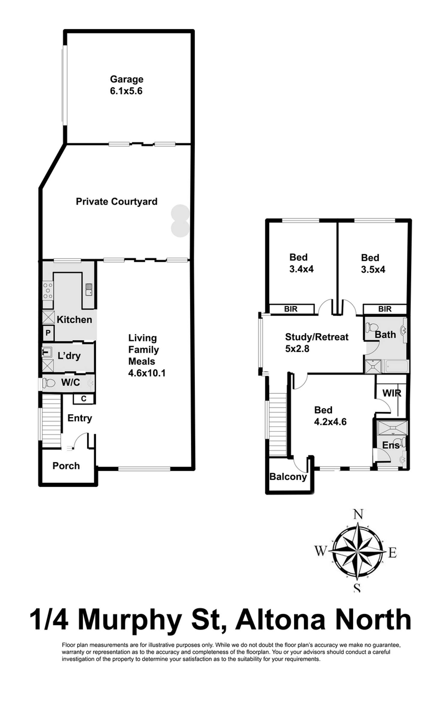 Floorplan of Homely townhouse listing, 1/4 Murphy Street, Altona North VIC 3025