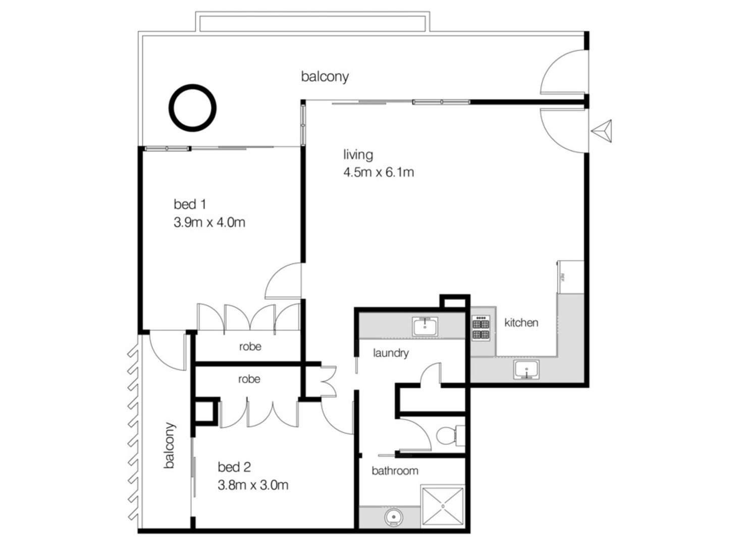 Floorplan of Homely unit listing, 10c/182 Dornoch Terrace, Highgate Hill QLD 4101