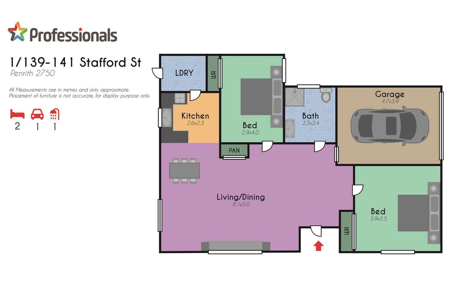 Floorplan of Homely unit listing, 1/139-141 Stafford Street, Penrith NSW 2750