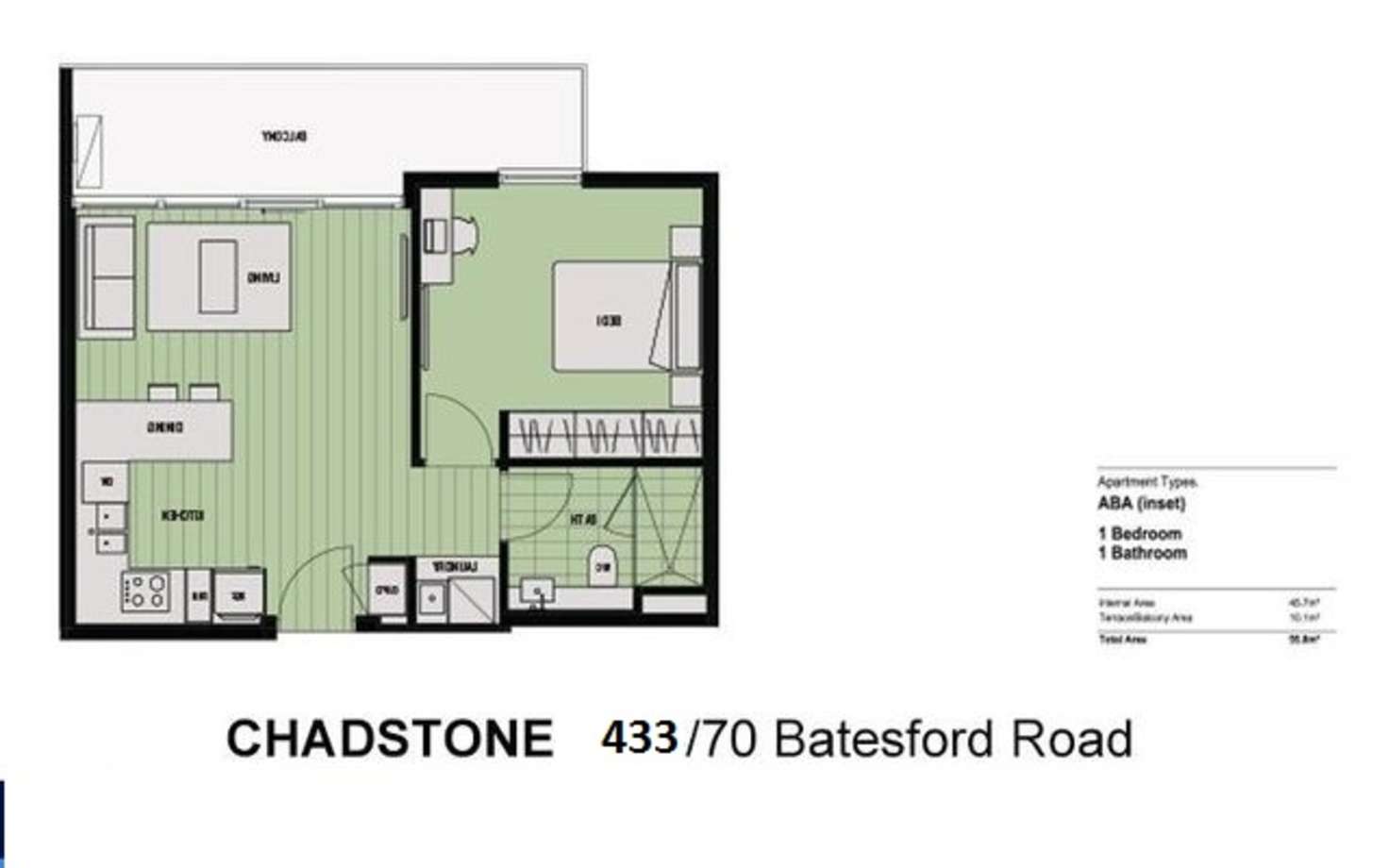 Floorplan of Homely apartment listing, 433/70 Batesford Road, Chadstone VIC 3148