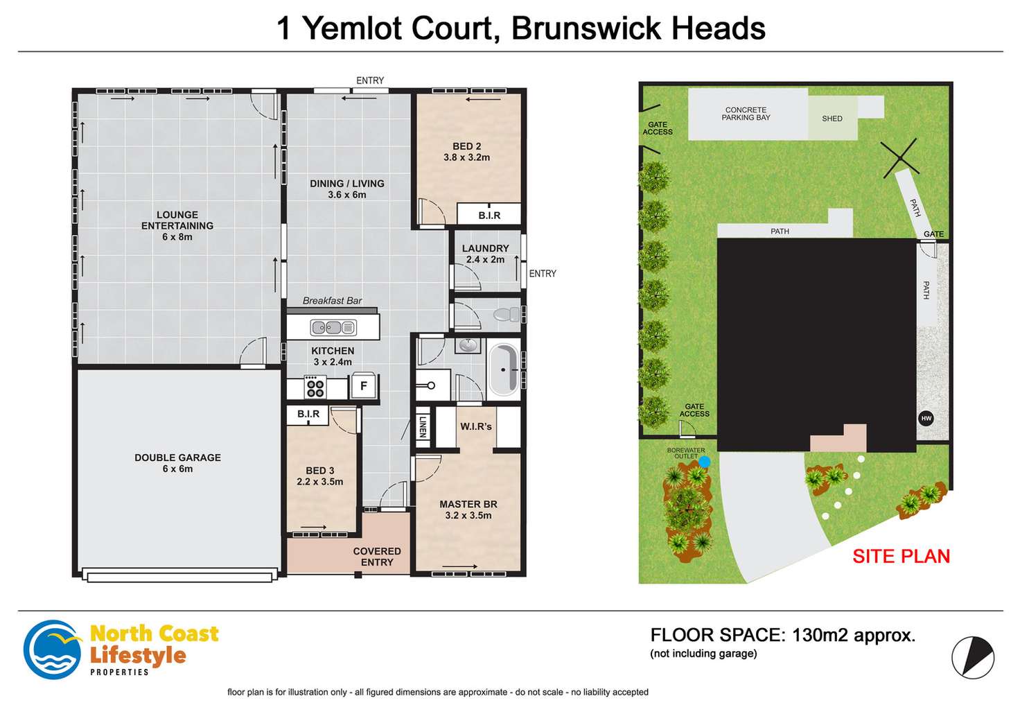 Floorplan of Homely house listing, 1 Yemlot Court, Brunswick Heads NSW 2483
