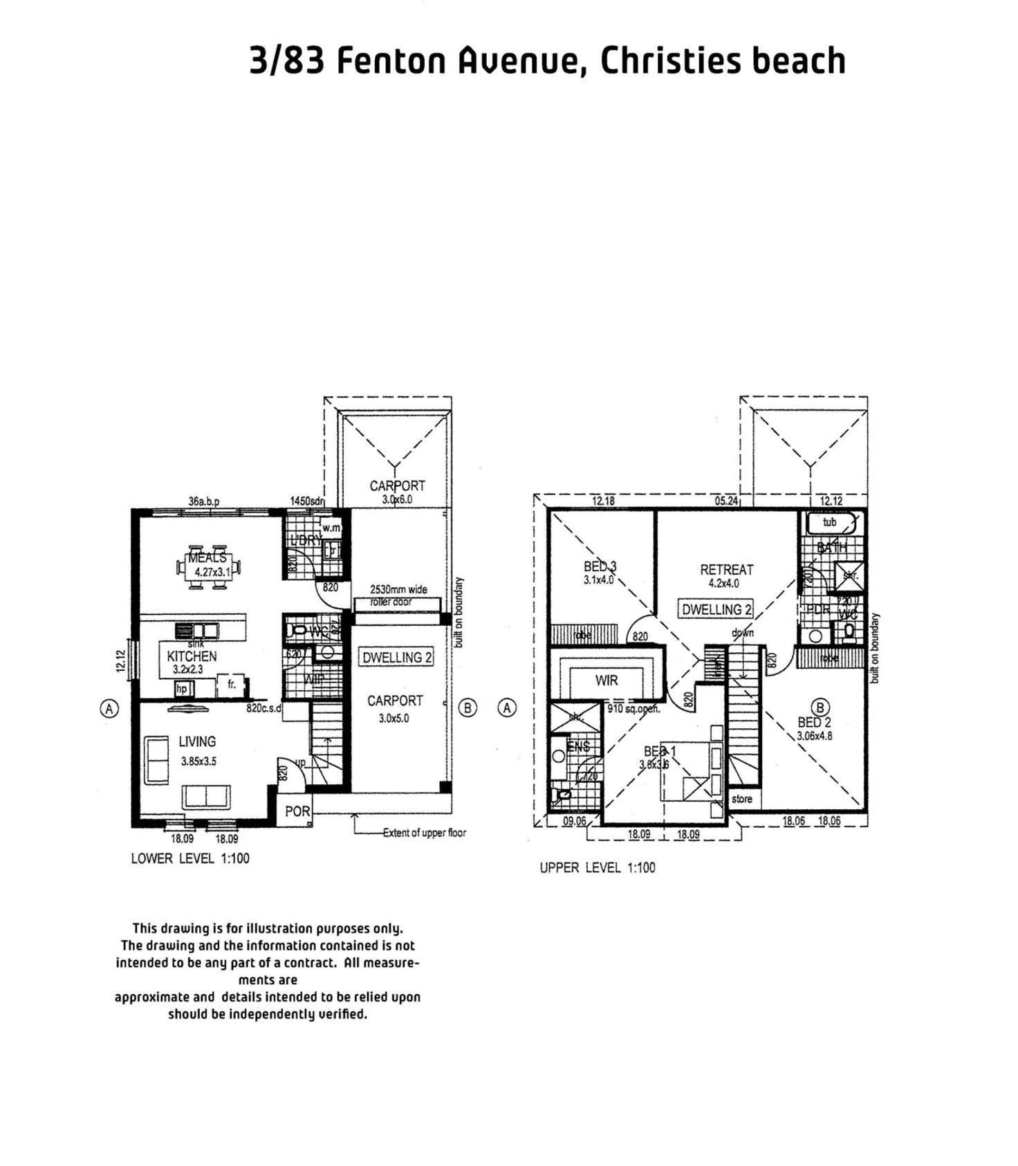 Floorplan of Homely townhouse listing, 3/83 Fenton Avenue, Christies Beach SA 5165