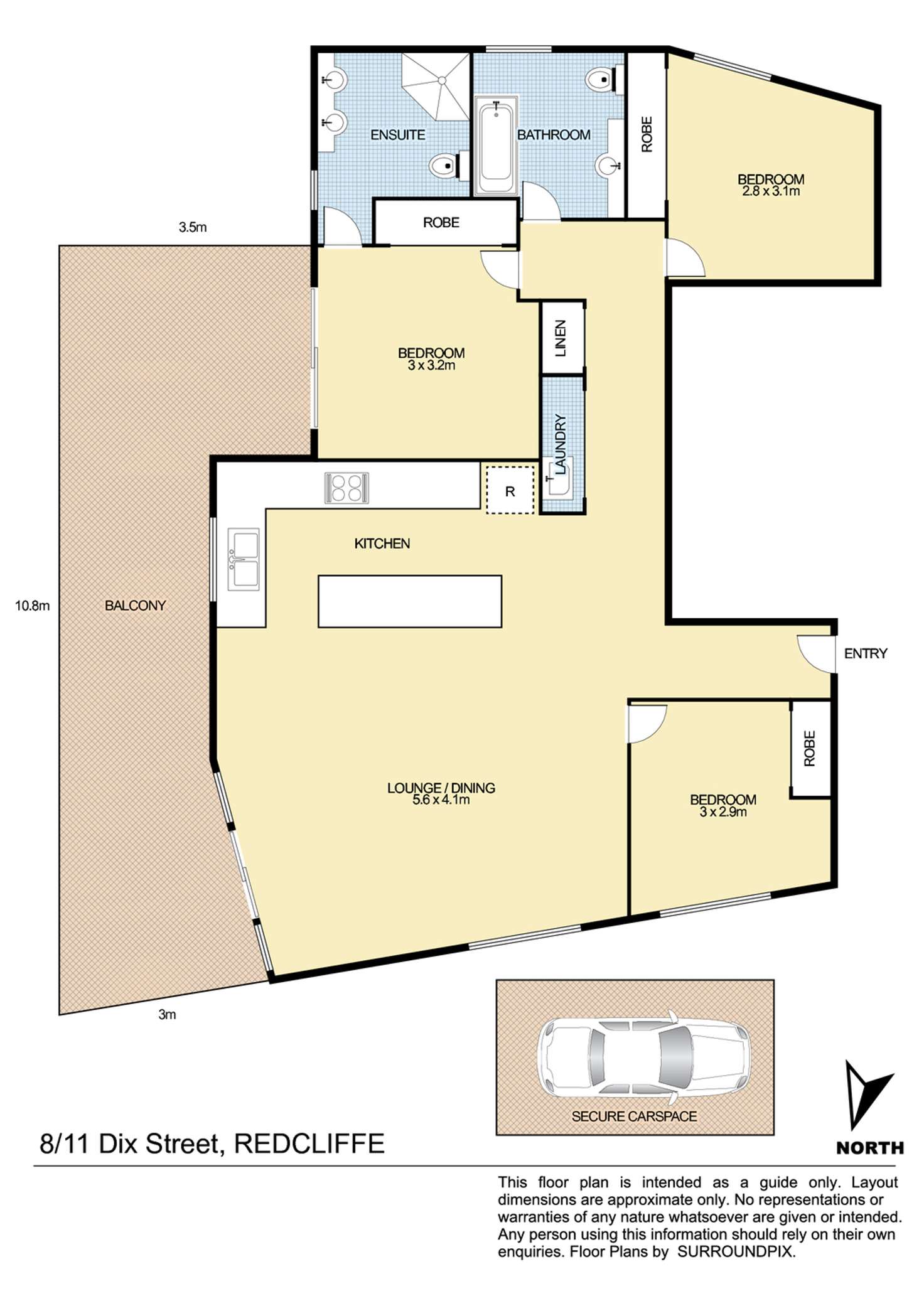 Floorplan of Homely unit listing, 8/11 Dix Street, Redcliffe QLD 4020
