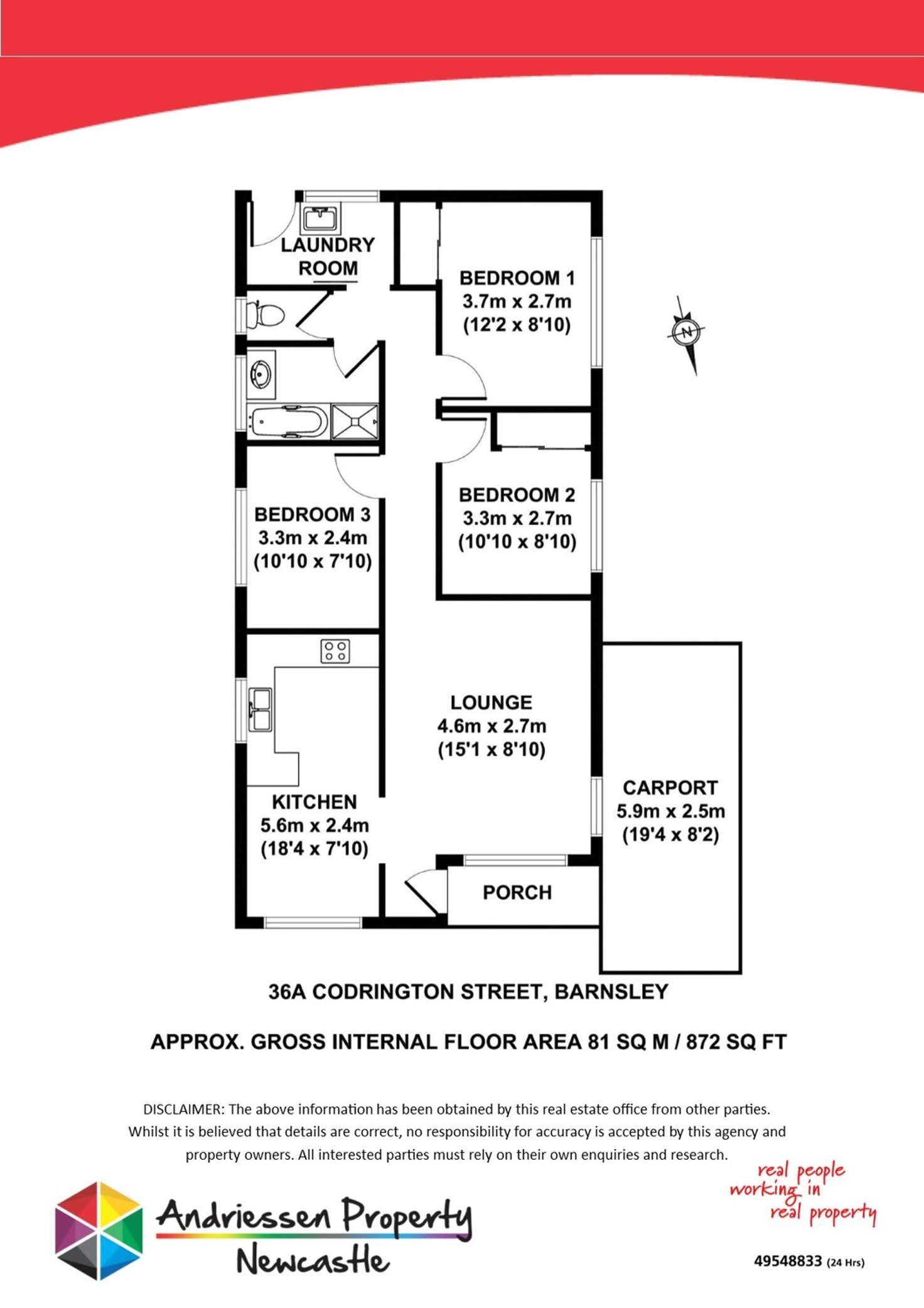 Floorplan of Homely house listing, 56a Codrington Street, Barnsley NSW 2278