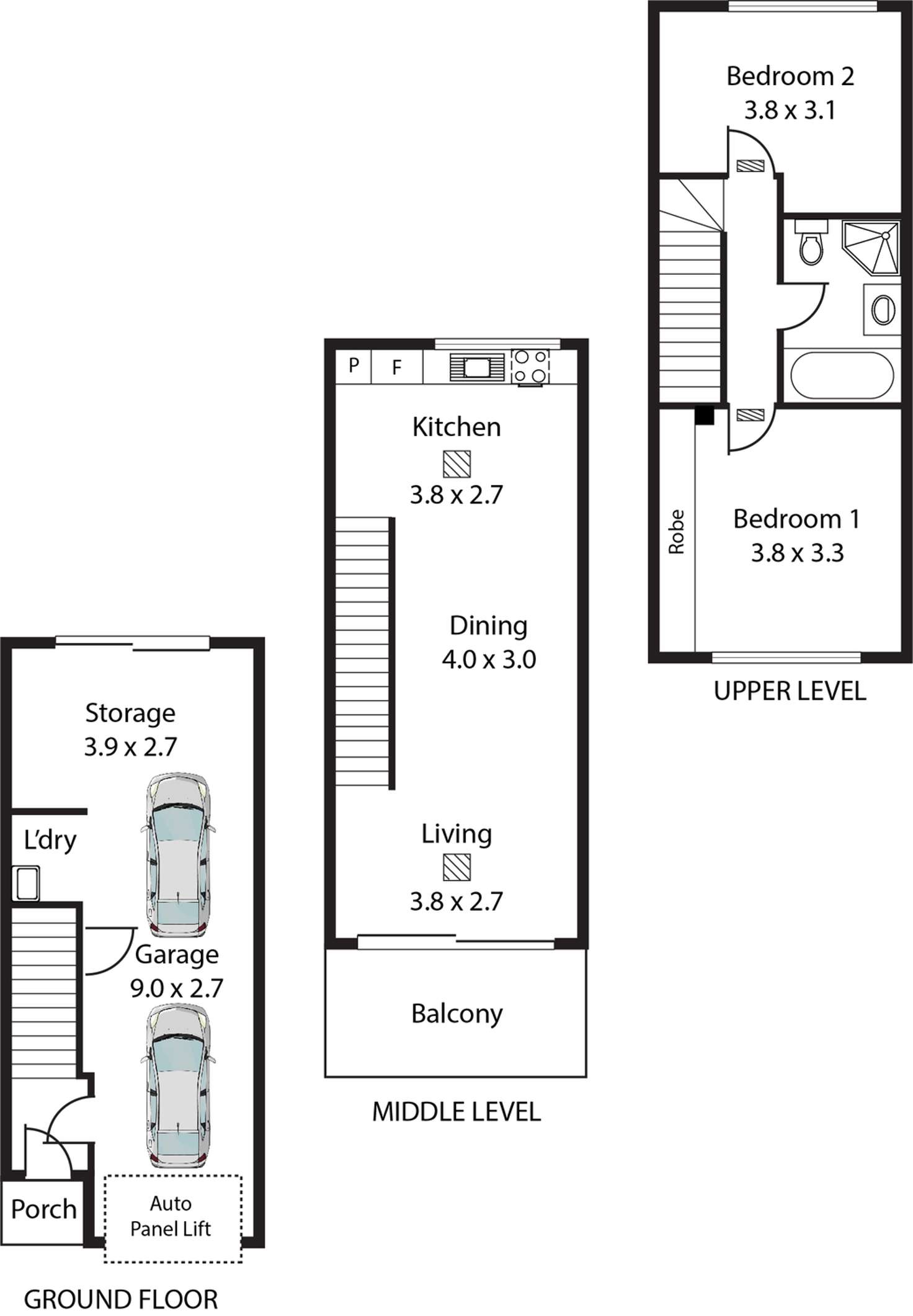 Floorplan of Homely townhouse listing, 34 Surflen Street, Adelaide SA 5000