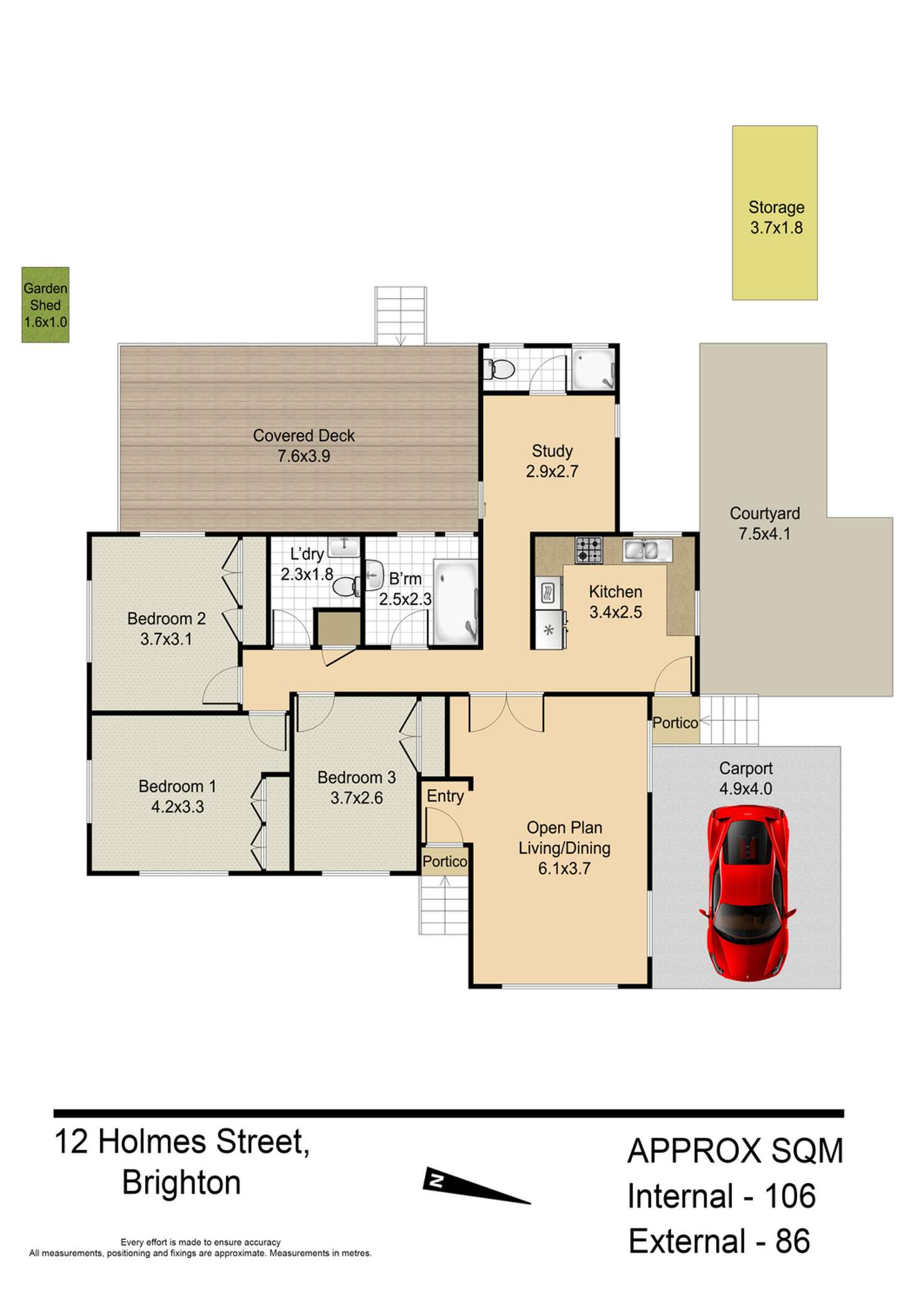 Floorplan of Homely house listing, 12 Holmes Street, Brighton QLD 4017