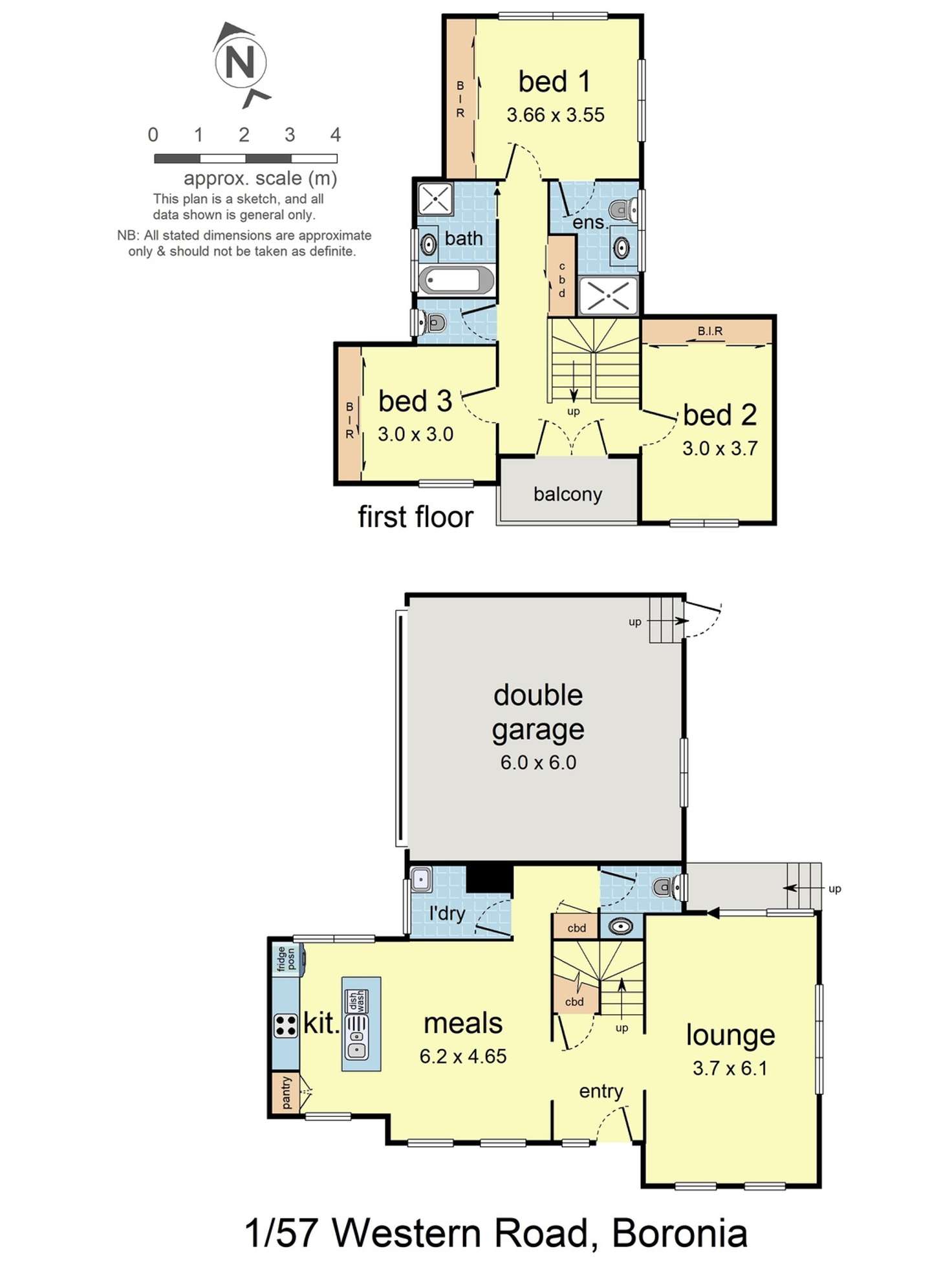 Floorplan of Homely townhouse listing, 1/57 Western Road, Boronia VIC 3155