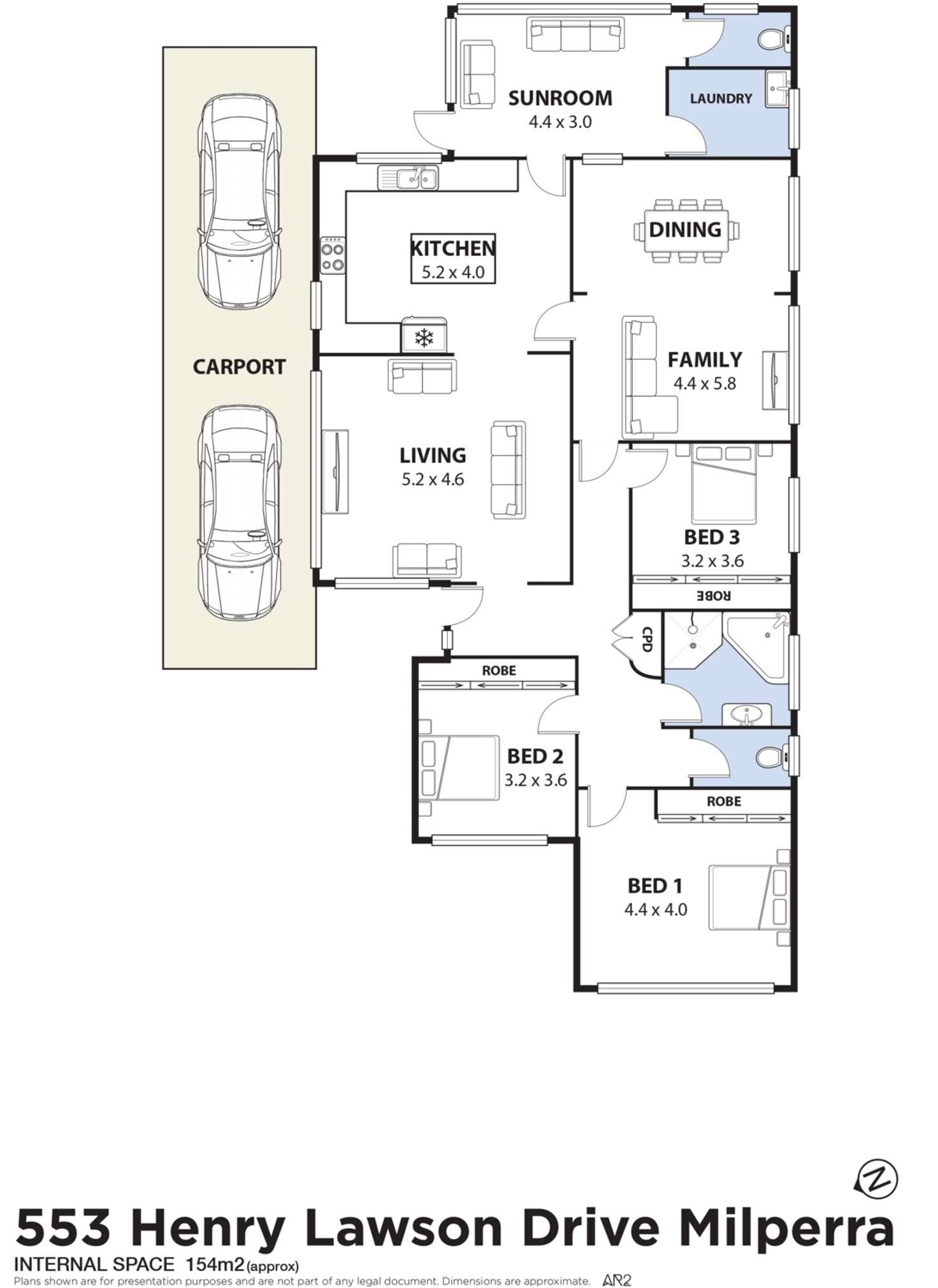 Floorplan of Homely house listing, 553 Henry Lawson Drive, Milperra NSW 2214