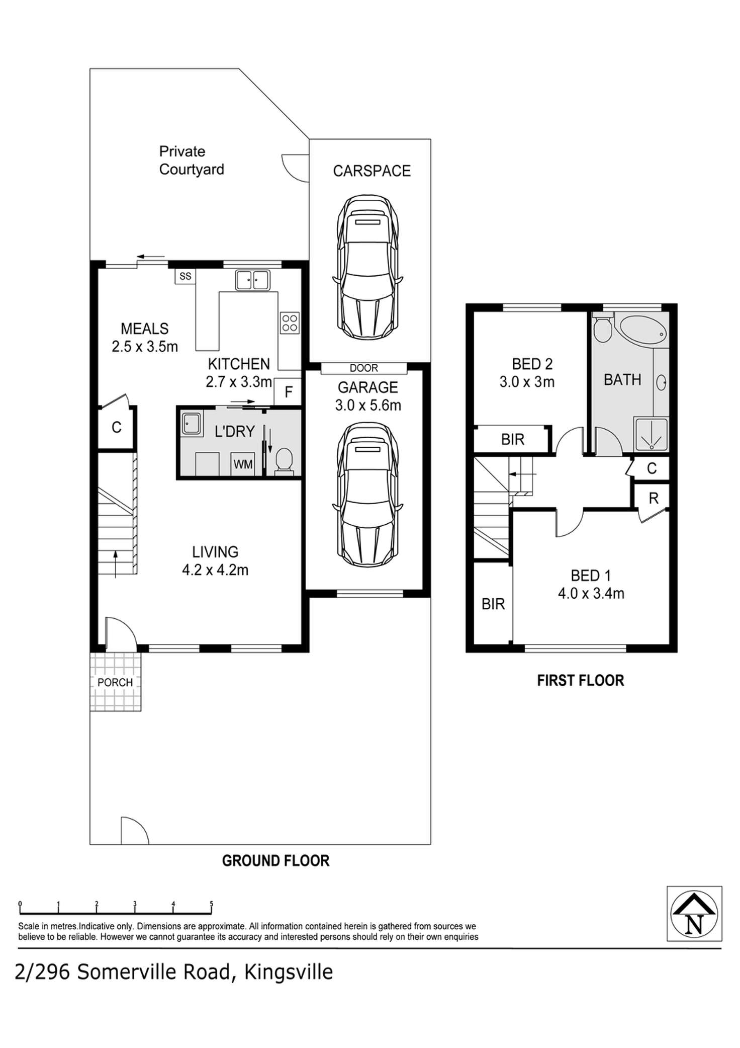 Floorplan of Homely townhouse listing, 2/296 Somerville Road, Kingsville VIC 3012