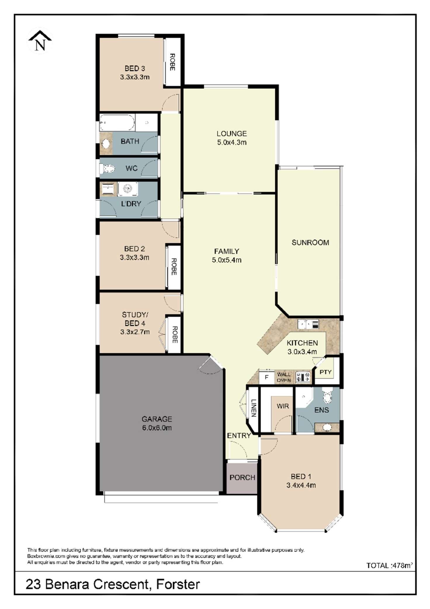 Floorplan of Homely house listing, 23 Benara Crescent, Forster NSW 2428