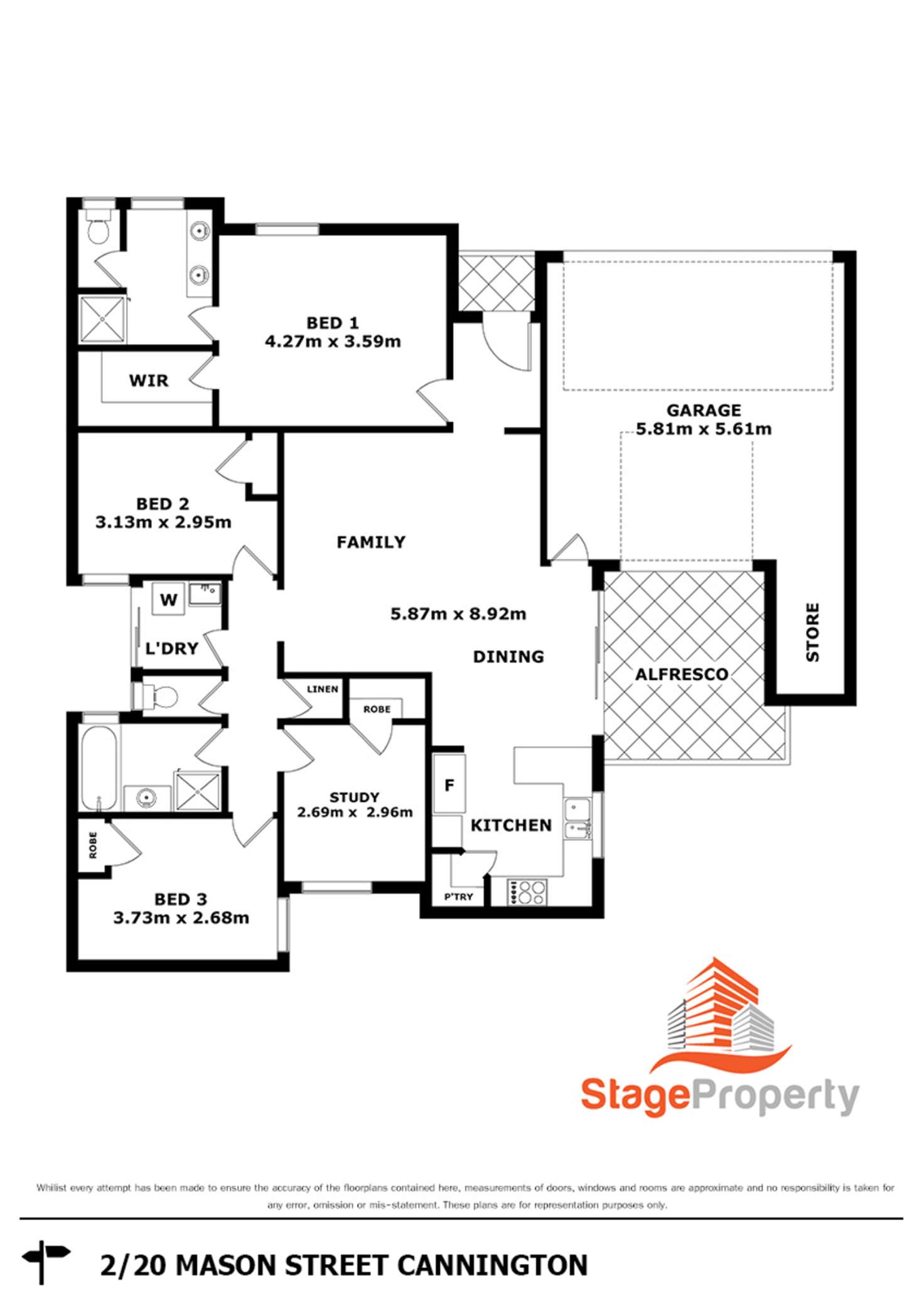 Floorplan of Homely villa listing, 2/20 Mason Street, Cannington WA 6107