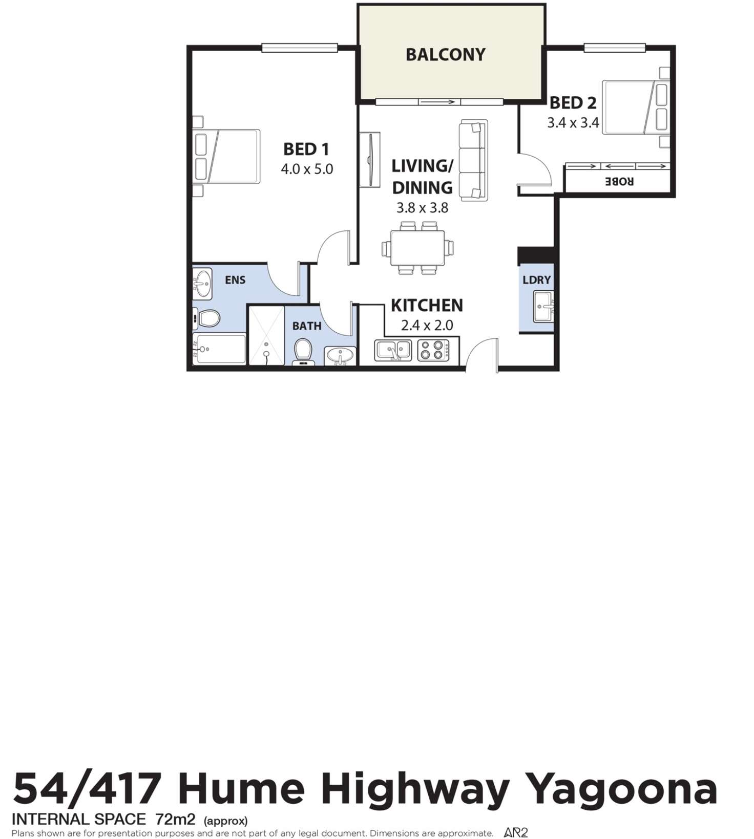 Floorplan of Homely unit listing, 54/417-423 Hume Highway, Yagoona NSW 2199