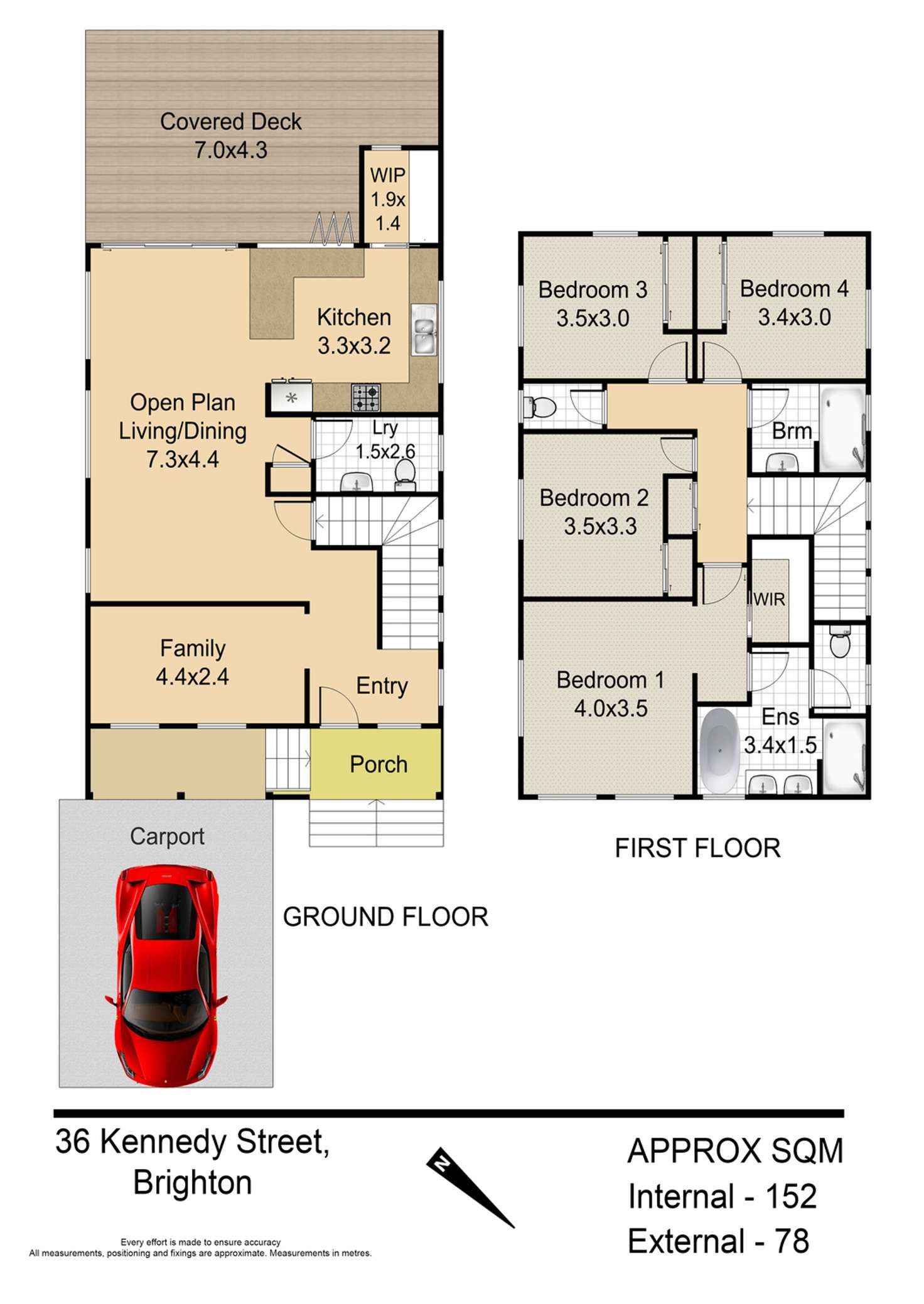 Floorplan of Homely house listing, 36 Kennedy Street, Brighton QLD 4017