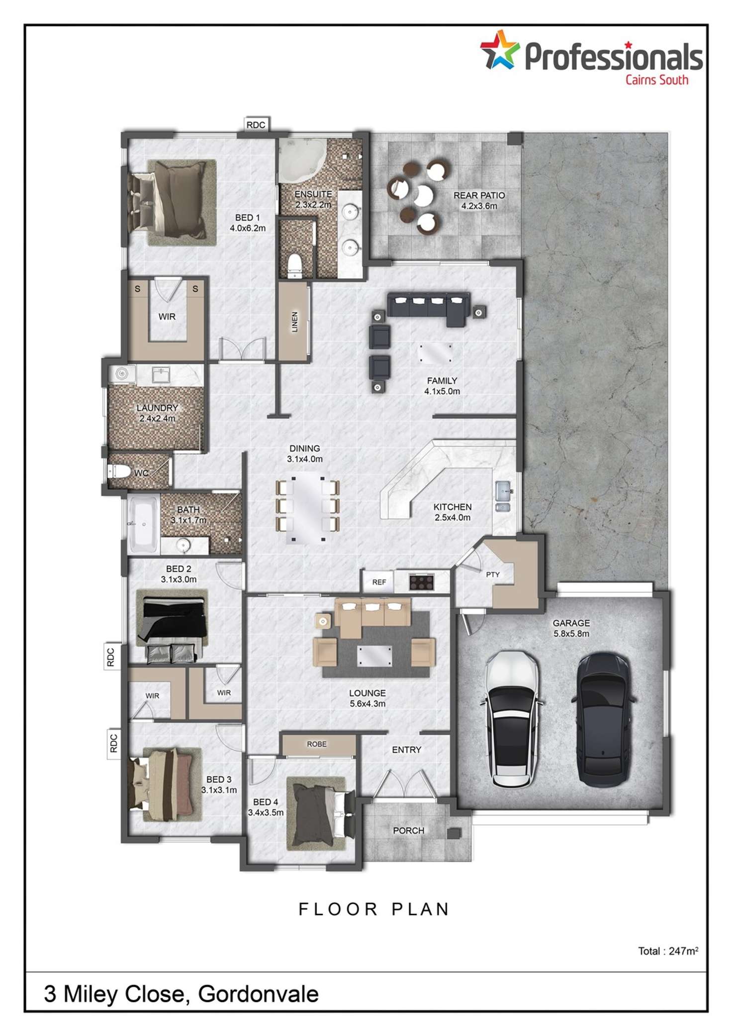 Floorplan of Homely house listing, 3 Miley Close, Gordonvale QLD 4865