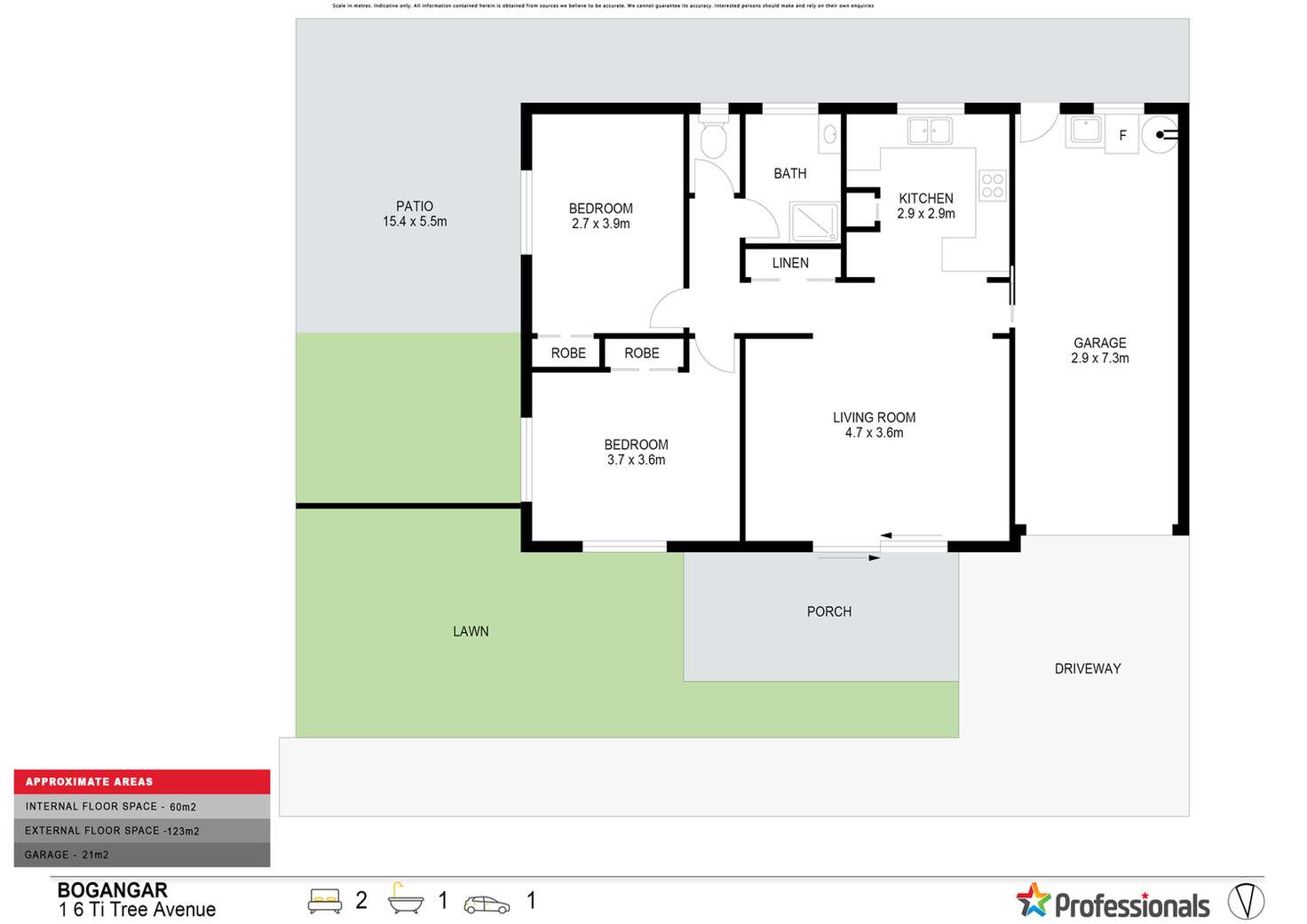 Floorplan of Homely semiDetached listing, 1/6 Ti Tree Avenue, Bogangar NSW 2488
