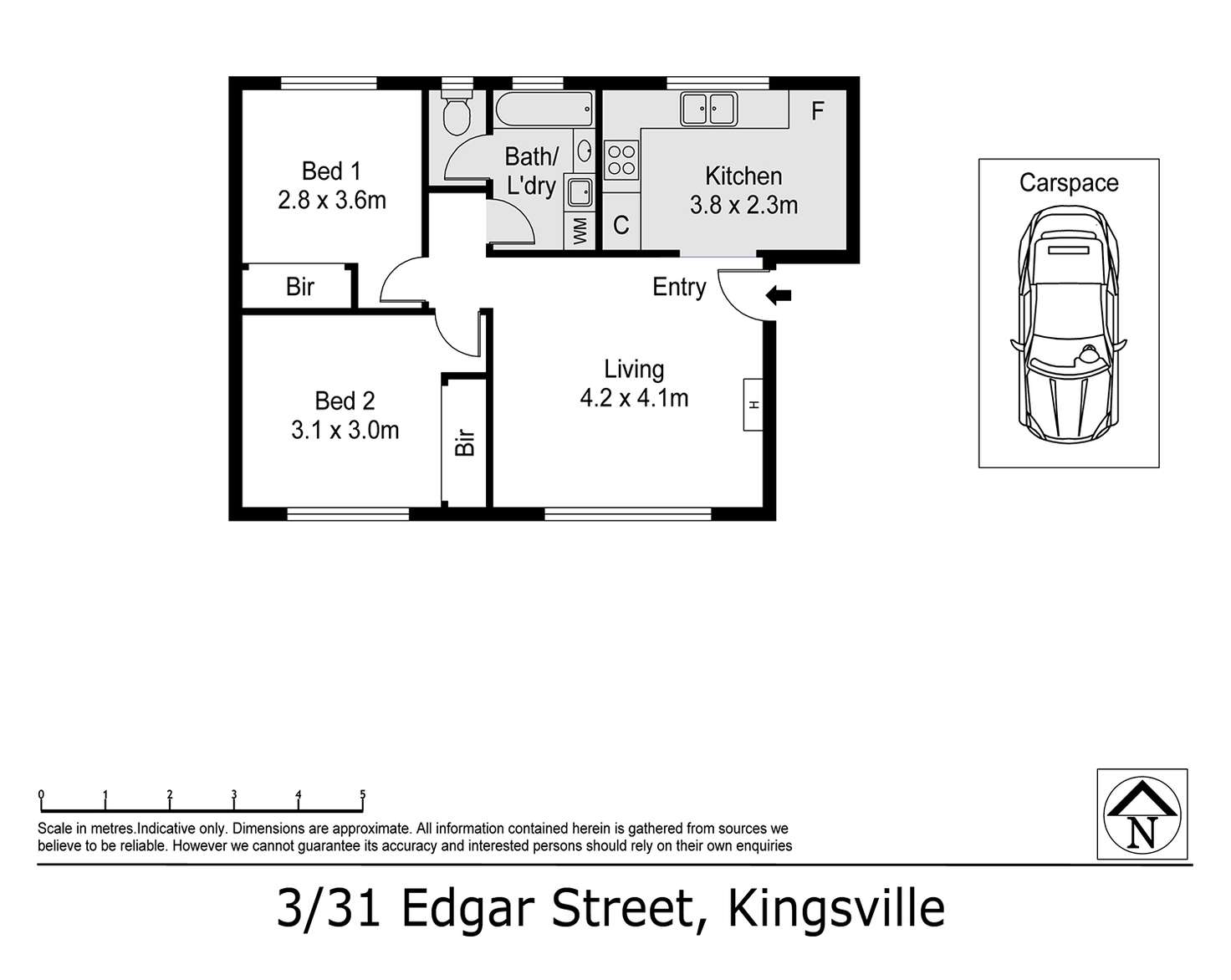 Floorplan of Homely flat listing, 3/31 Edgar Street, Kingsville VIC 3012