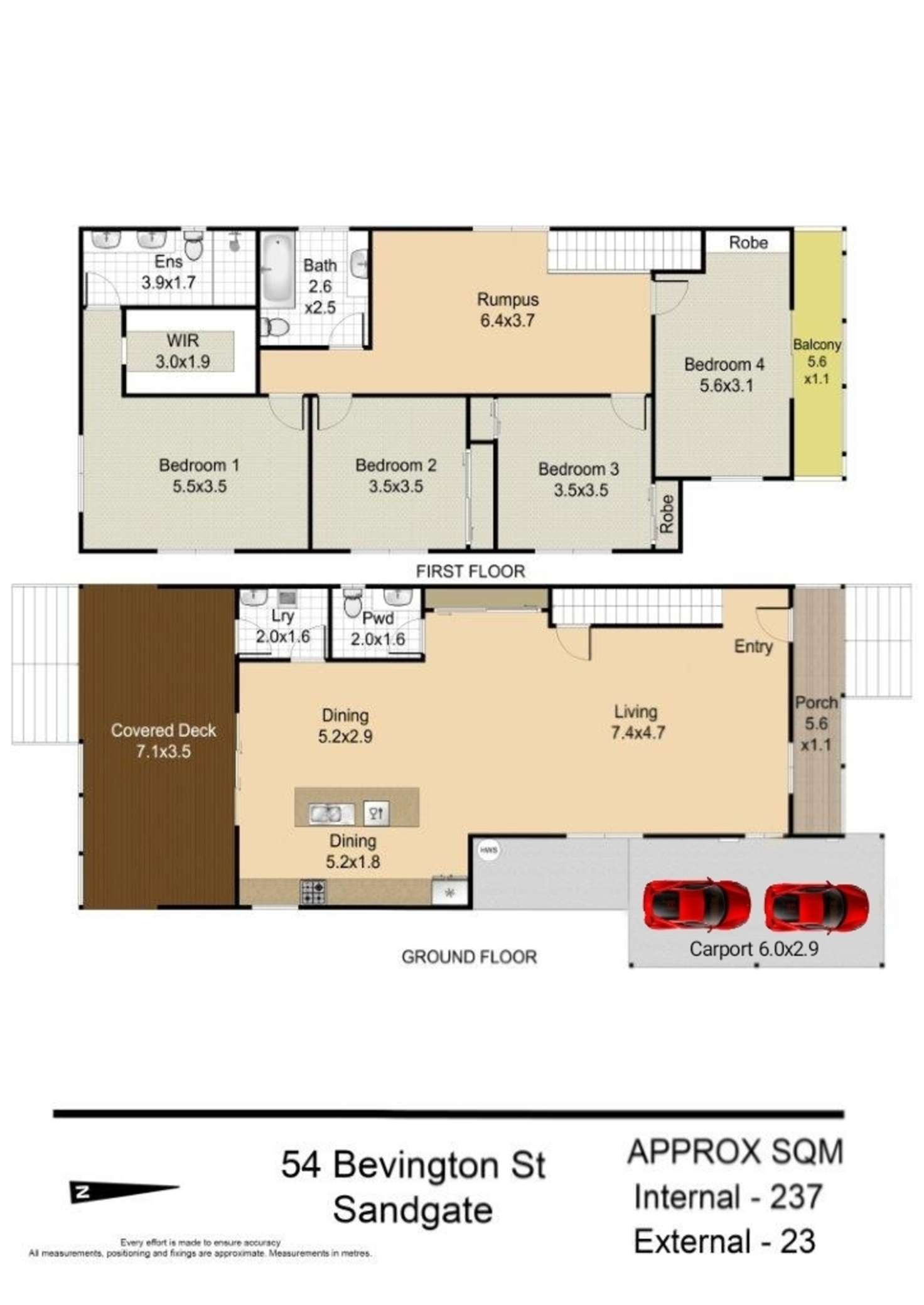 Floorplan of Homely house listing, 54 Bevington Street, Sandgate QLD 4017