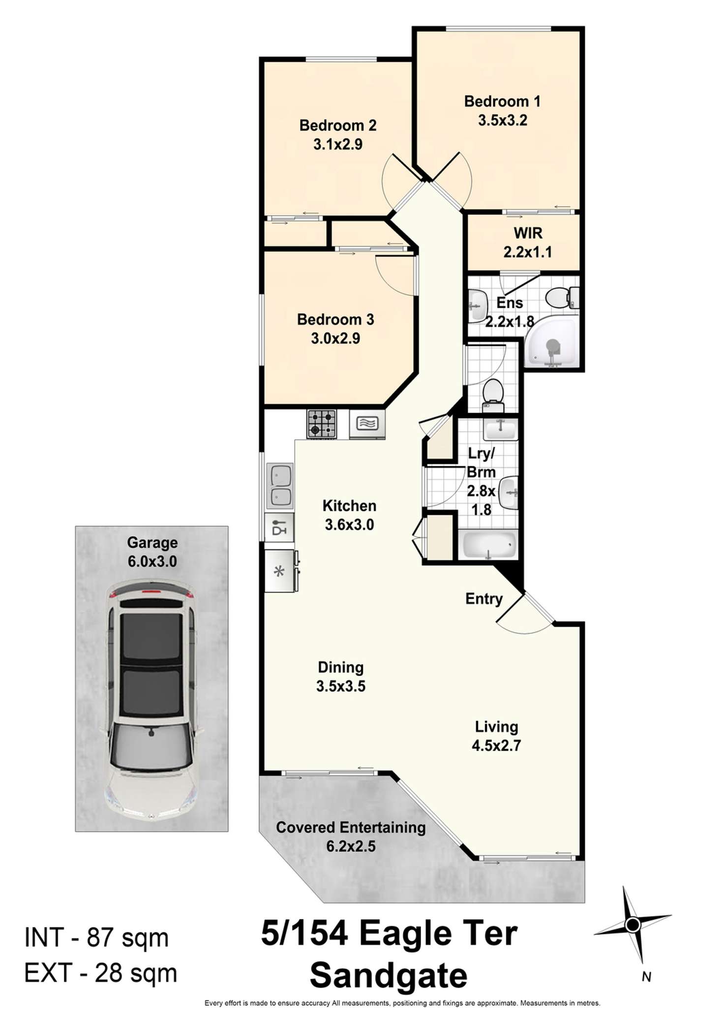 Floorplan of Homely unit listing, 5/154 Eagle Terrace, Sandgate QLD 4017