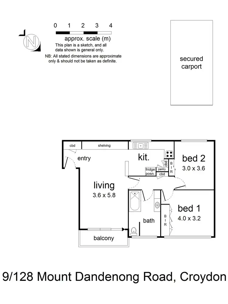 Floorplan of Homely unit listing, 9/128 Mt Dandenong Road, Croydon VIC 3136