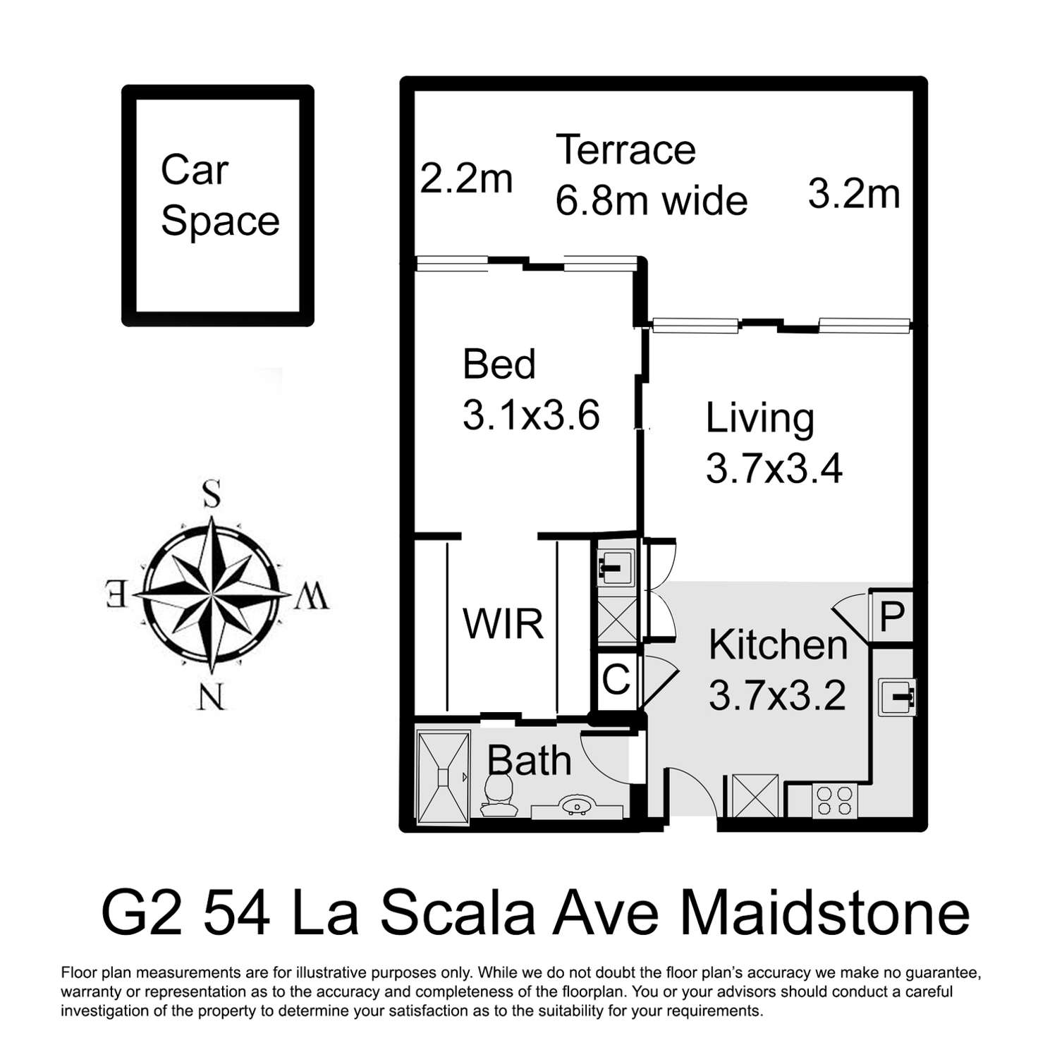 Floorplan of Homely apartment listing, G2/54 La Scala Avenue, Maribyrnong VIC 3032