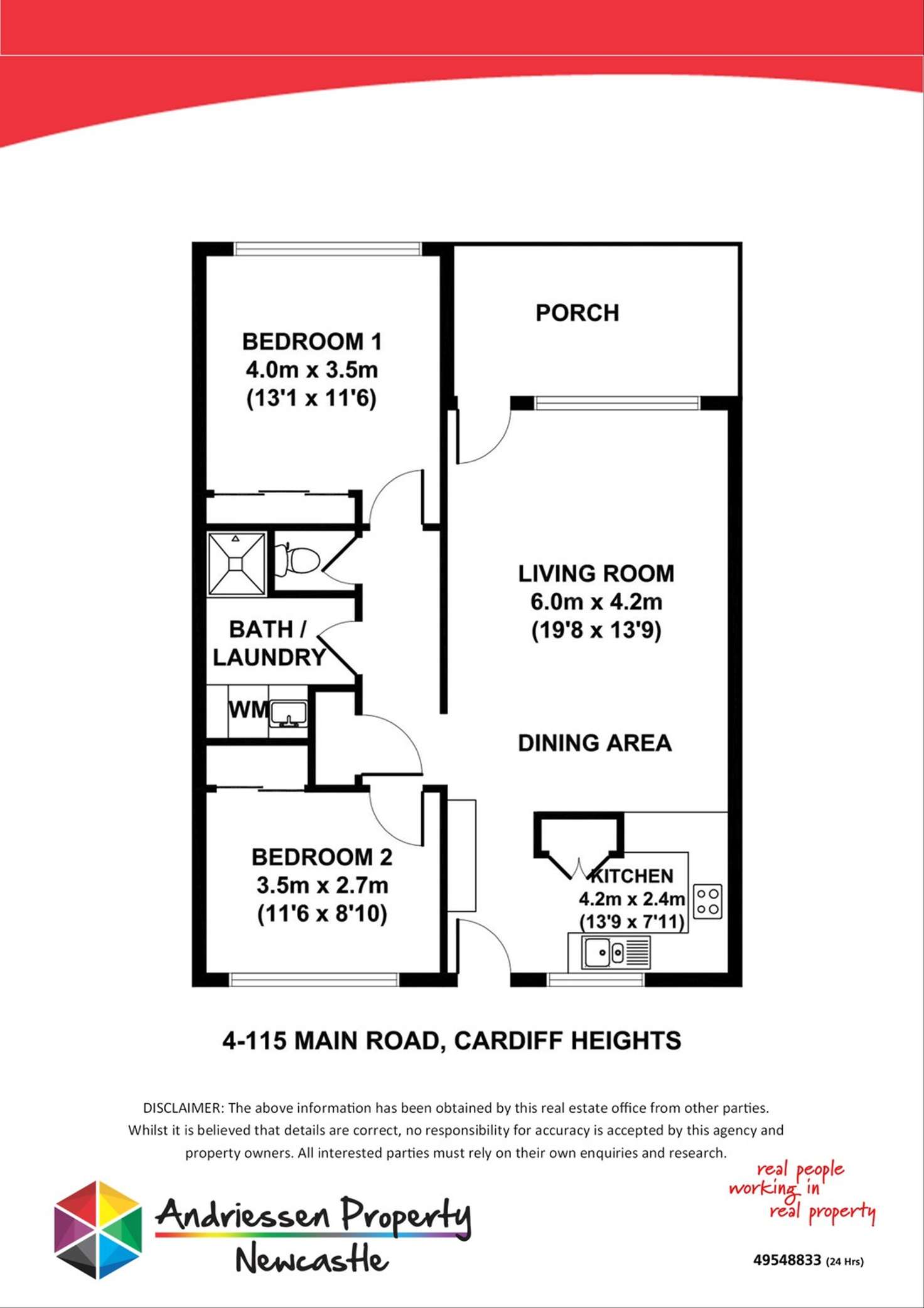 Floorplan of Homely villa listing, 4/115 Main Road, Cardiff Heights NSW 2285