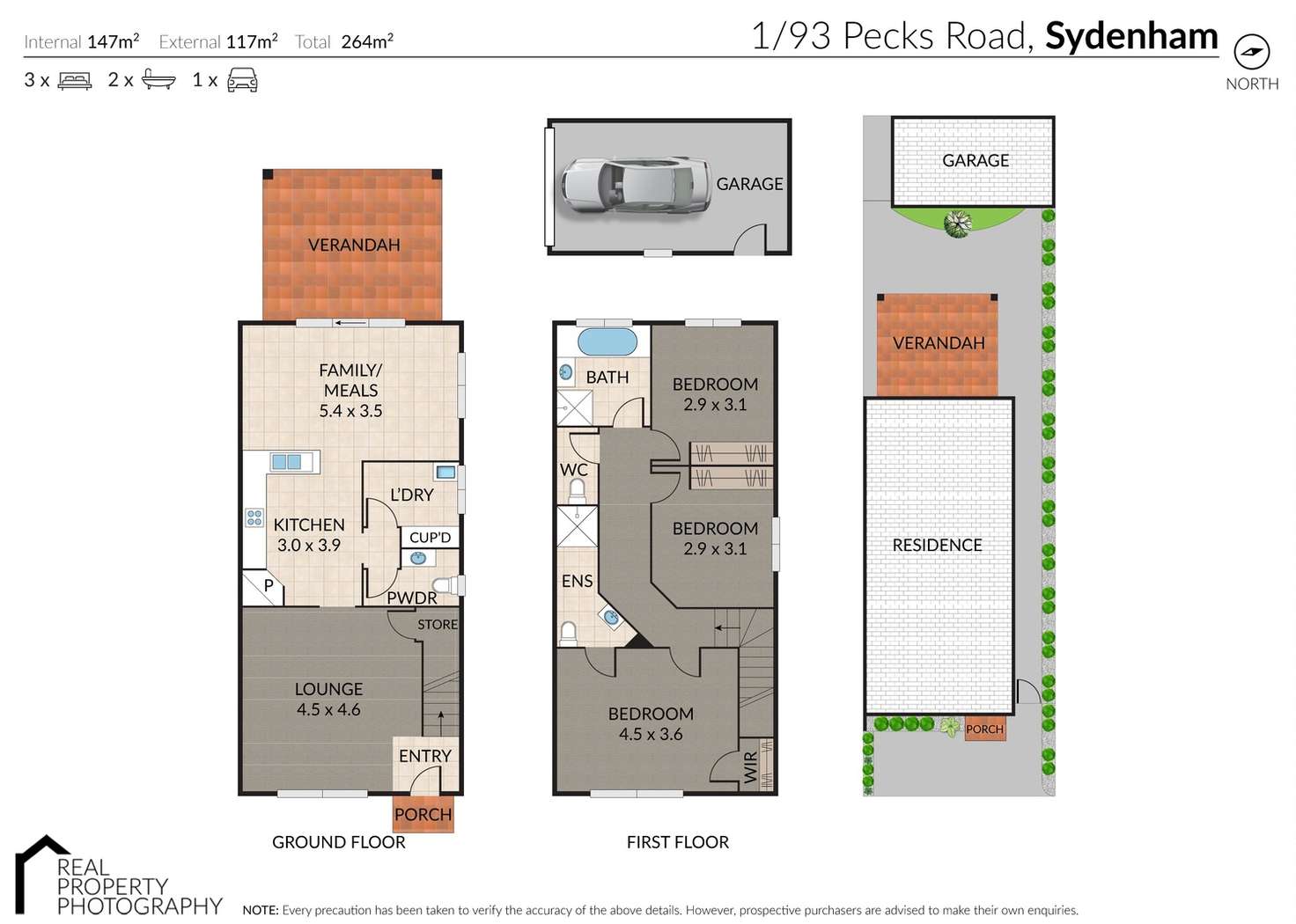 Floorplan of Homely townhouse listing, 1/93 Pecks Road, Sydenham VIC 3037