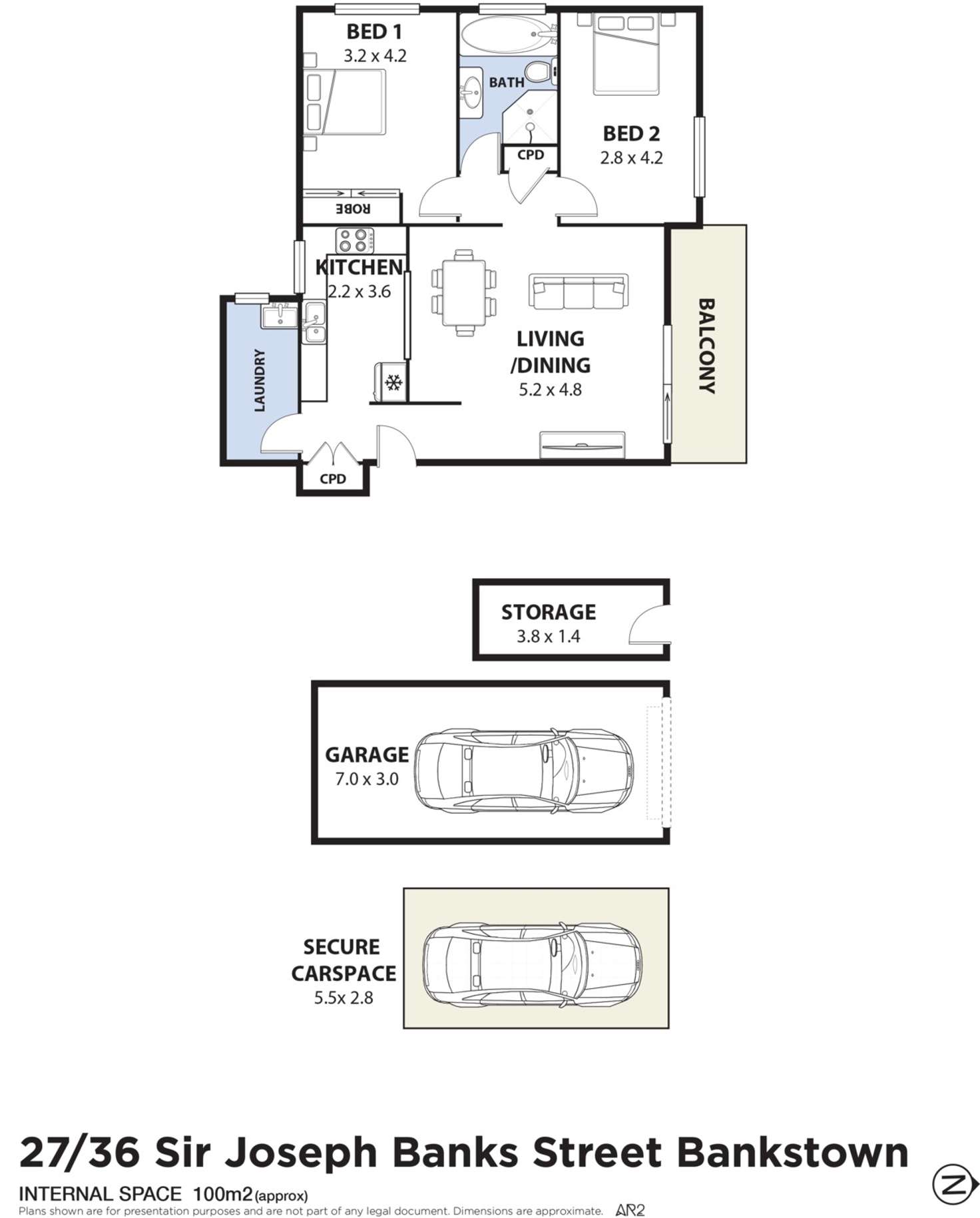 Floorplan of Homely unit listing, 27/36 Sir Joseph Banks Street, Bankstown NSW 2200