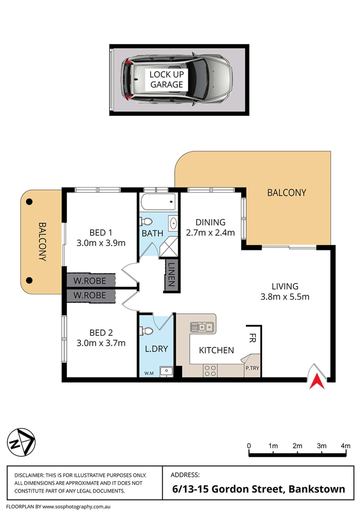 Floorplan of Homely apartment listing, 6/13-15 Gordon Street, Bankstown NSW 2200
