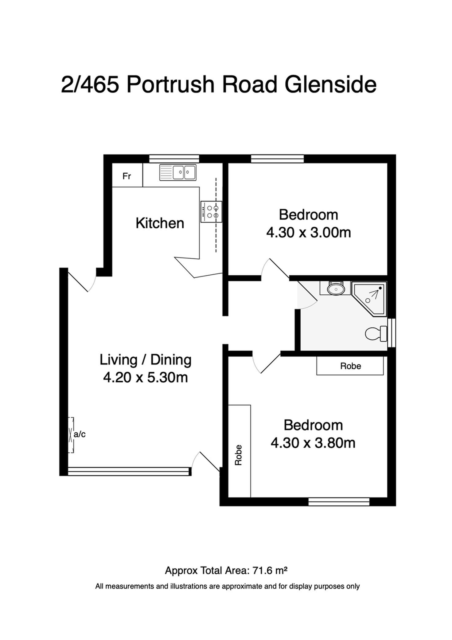Floorplan of Homely apartment listing, 2/465 Portrush Road, Glenside SA 5065