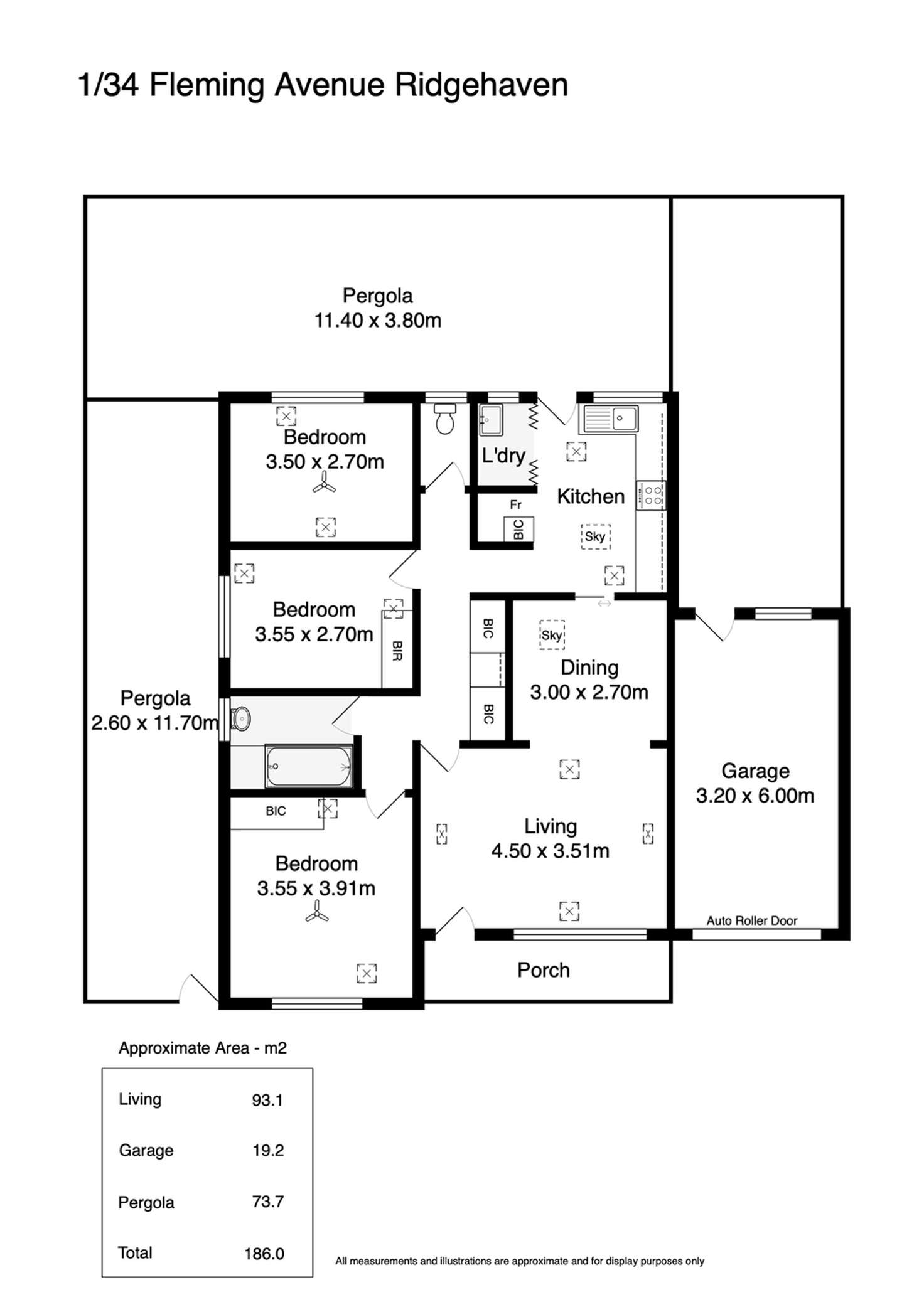 Floorplan of Homely semiDetached listing, 1/34 Fleming Avenue, Ridgehaven SA 5097