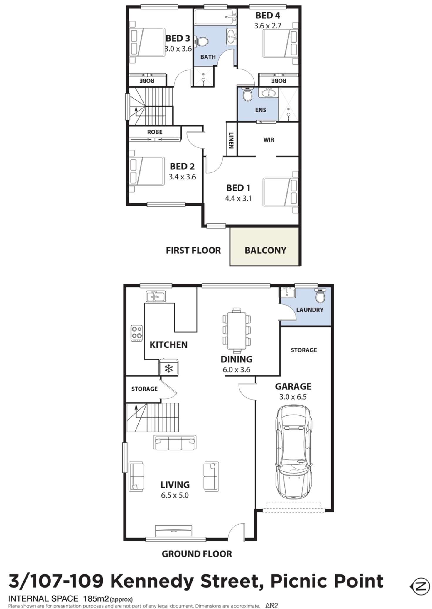 Floorplan of Homely semiDetached listing, 3/107-109 Kennedy Street, Picnic Point NSW 2213