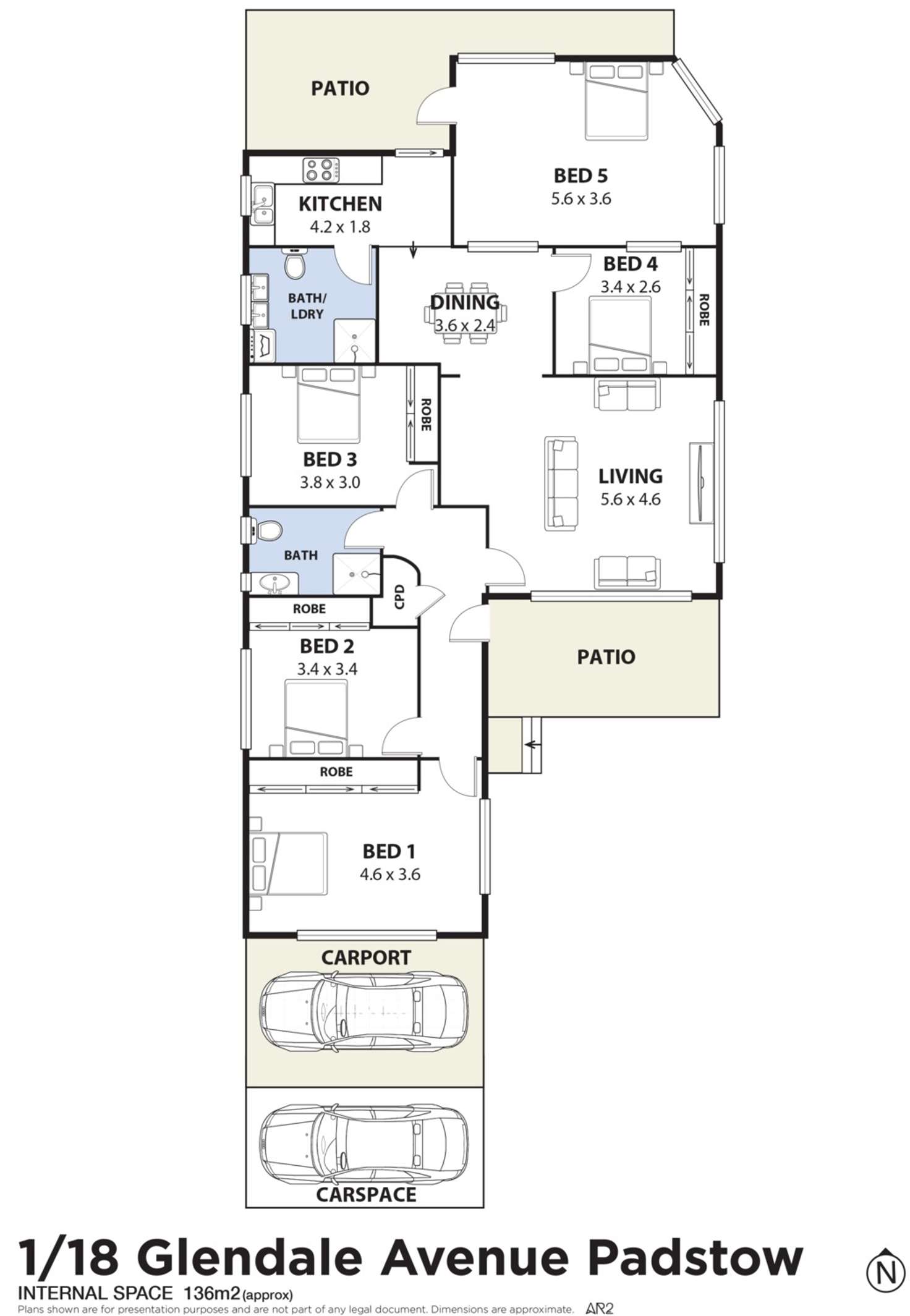 Floorplan of Homely villa listing, 1/18 Glendale Avenue, Padstow NSW 2211
