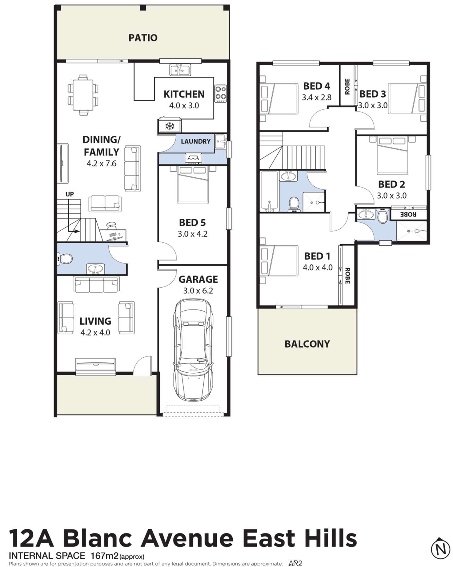 Floorplan of Homely semiDetached listing, 12A Blanc Avenue, East Hills NSW 2213