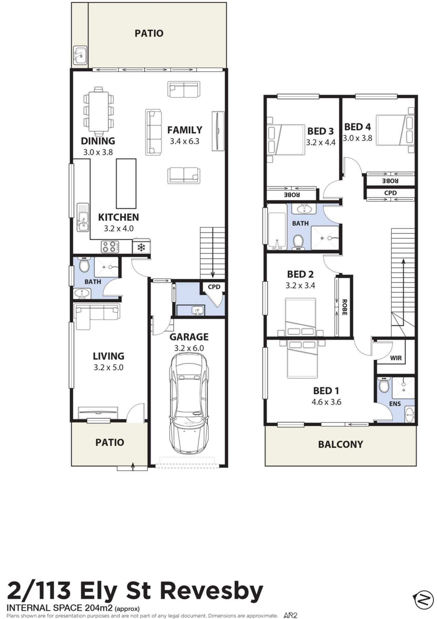 Floorplan of Homely townhouse listing, 2/113-117 Ely Street, Revesby NSW 2212