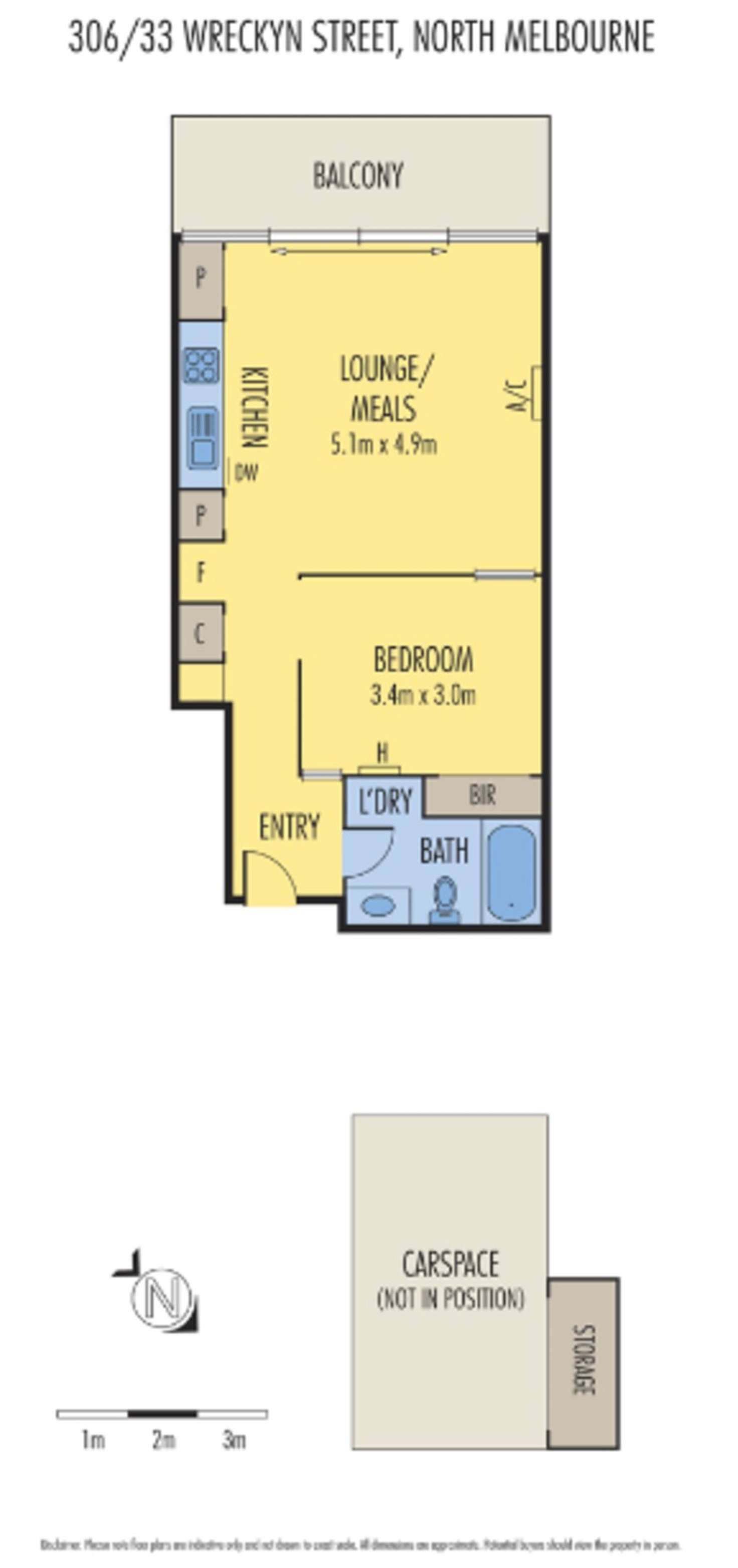Floorplan of Homely apartment listing, 306/33 Wrecklyn Street, North Melbourne VIC 3051