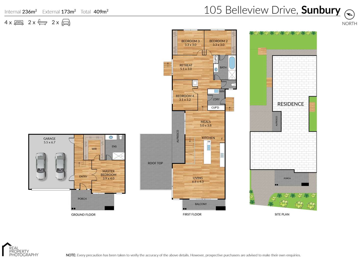 Floorplan of Homely house listing, 105 Belleview Drive, Sunbury VIC 3429