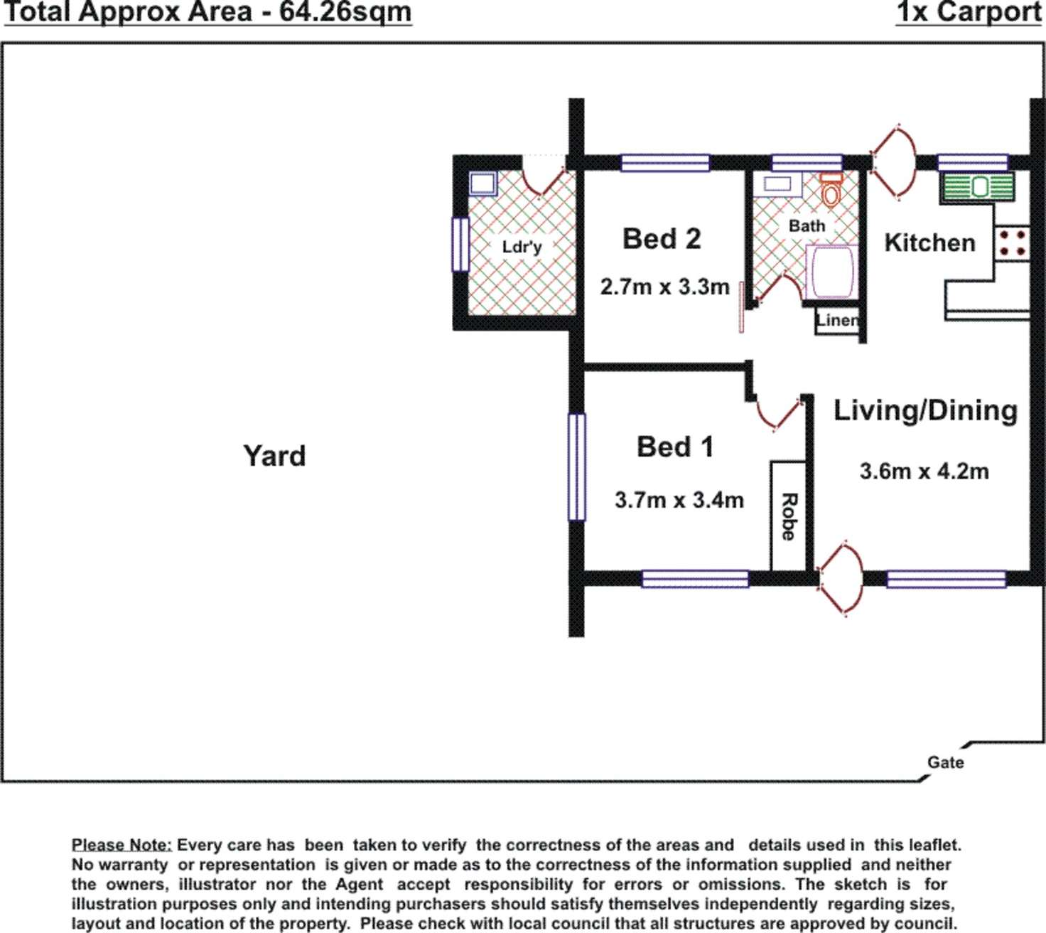 Floorplan of Homely unit listing, 4/105 Spring Street, Queenstown SA 5014