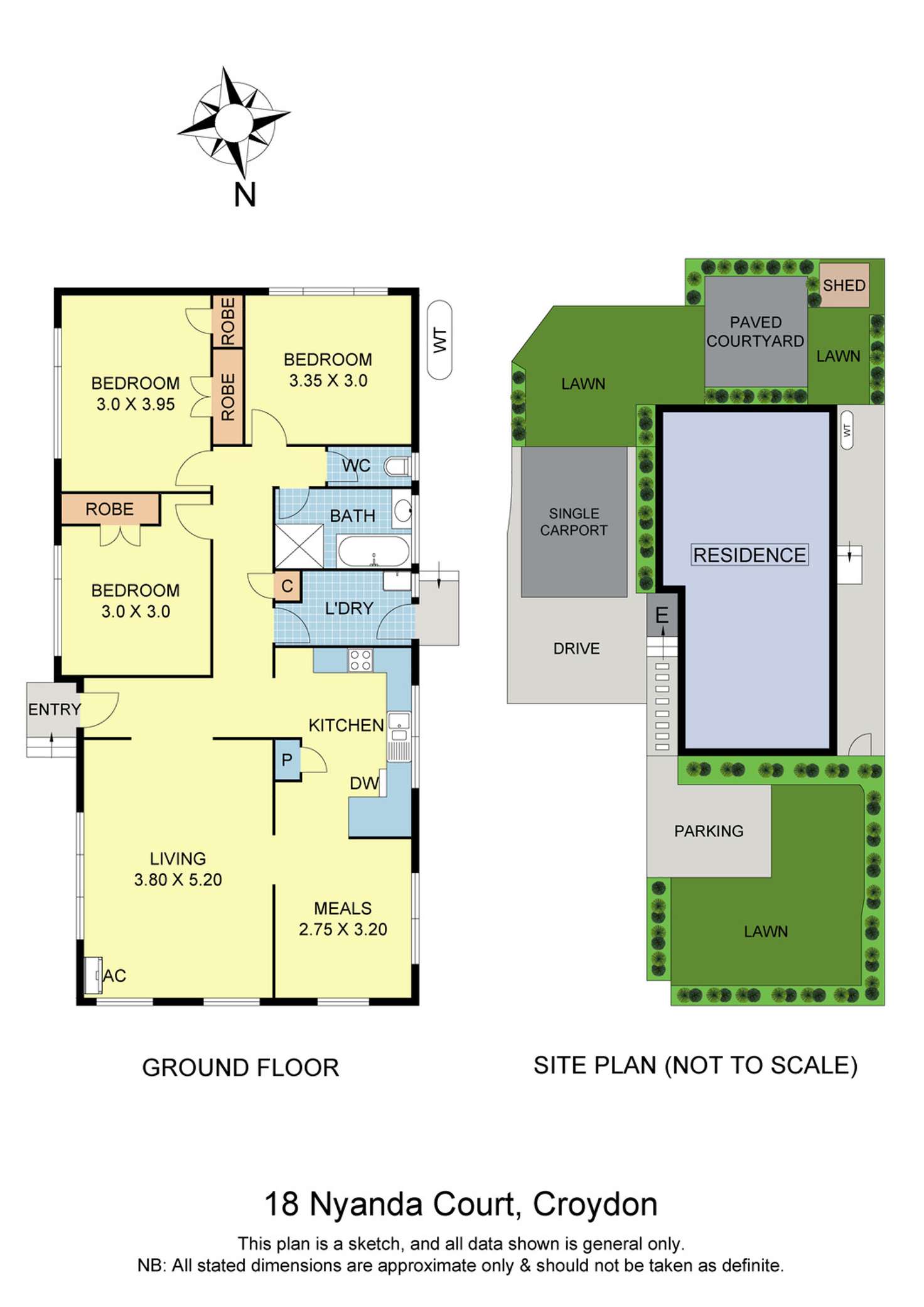 Floorplan of Homely house listing, 18 Nyanda Court, Croydon VIC 3136